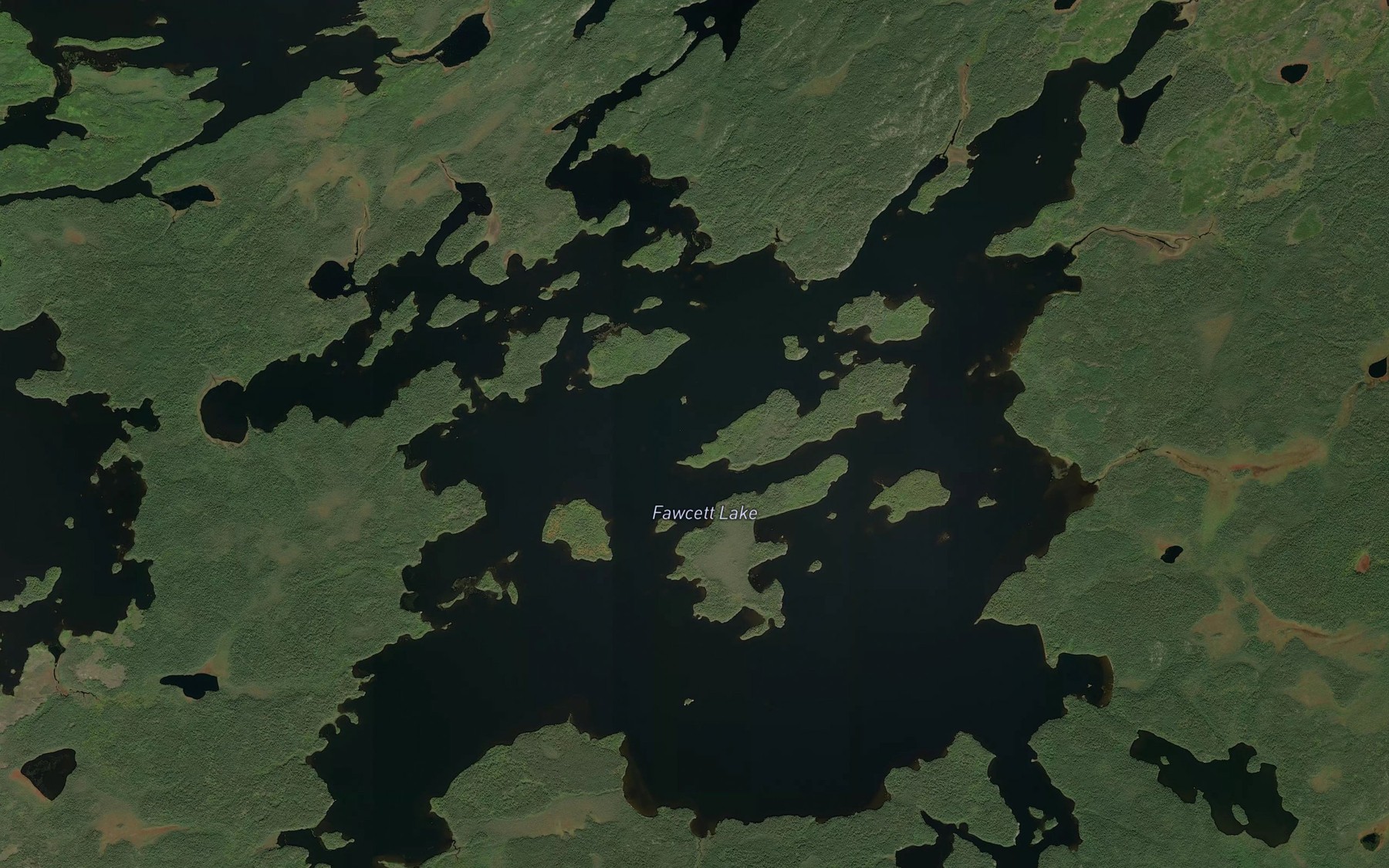 Satellite map of the Fawcett Lake