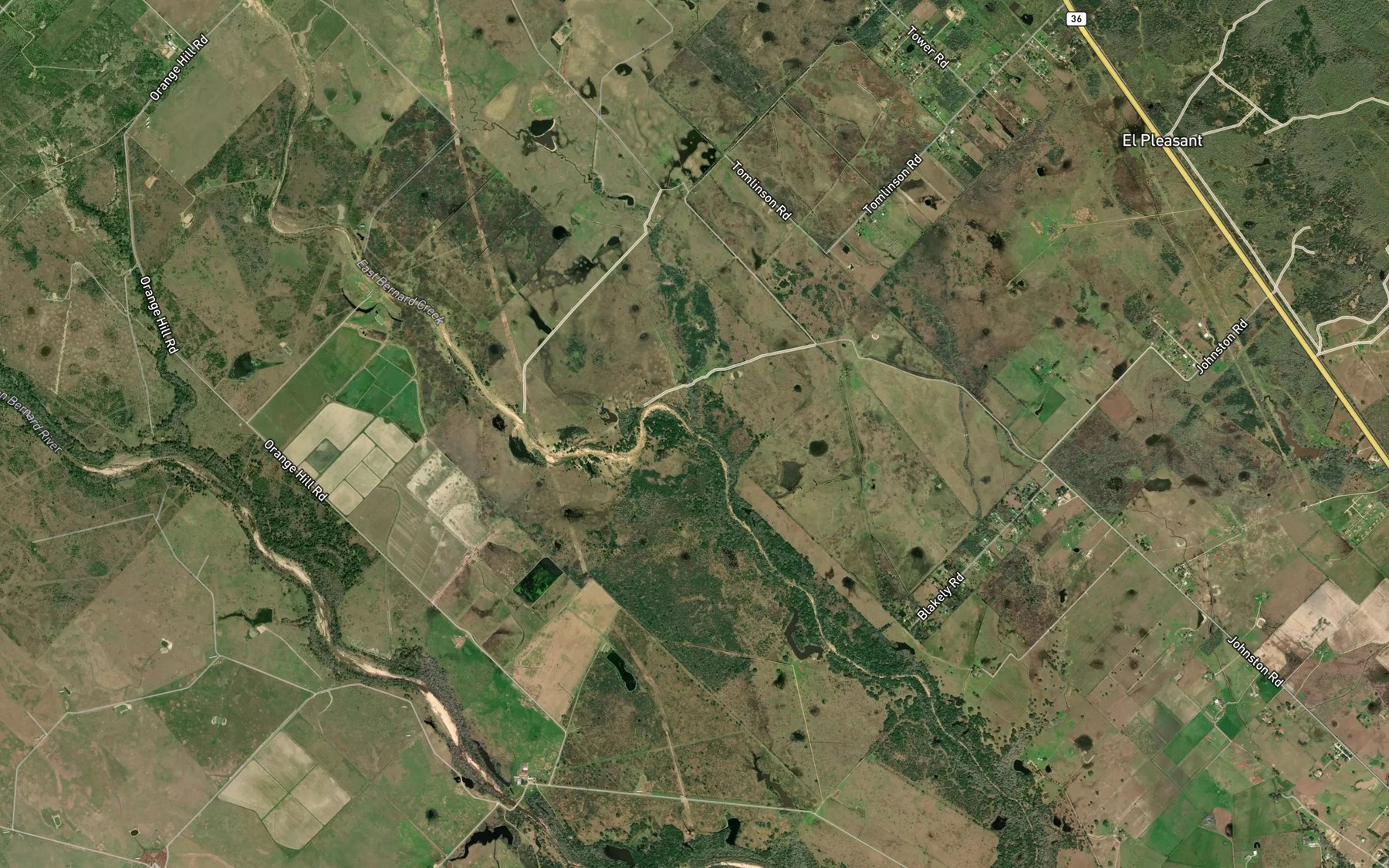 Satellite map of the Hog Branch