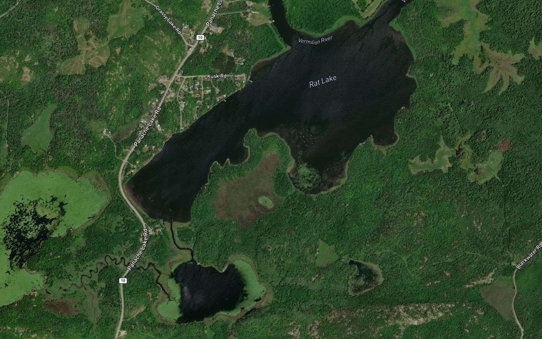 Satellite map of the Rat Lake