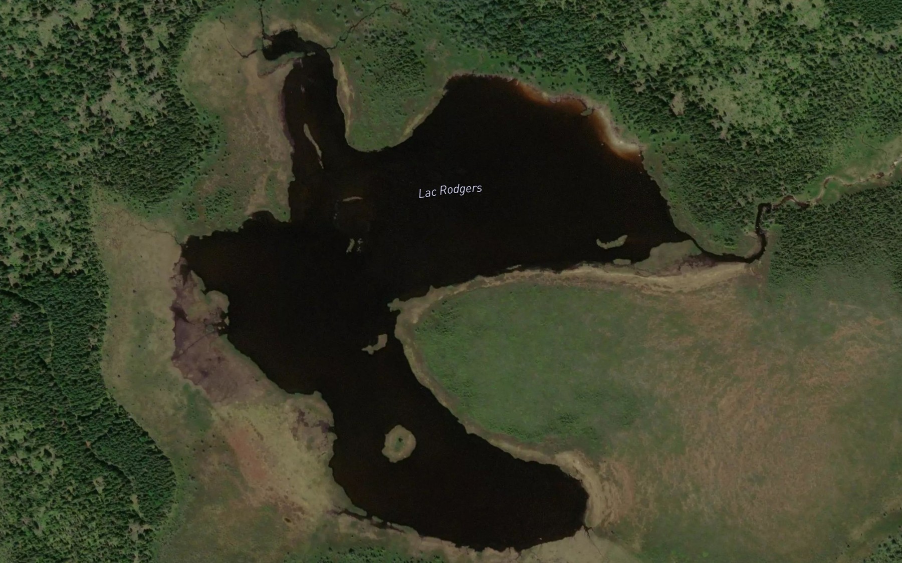 Satellite map of the Lac Rodgers