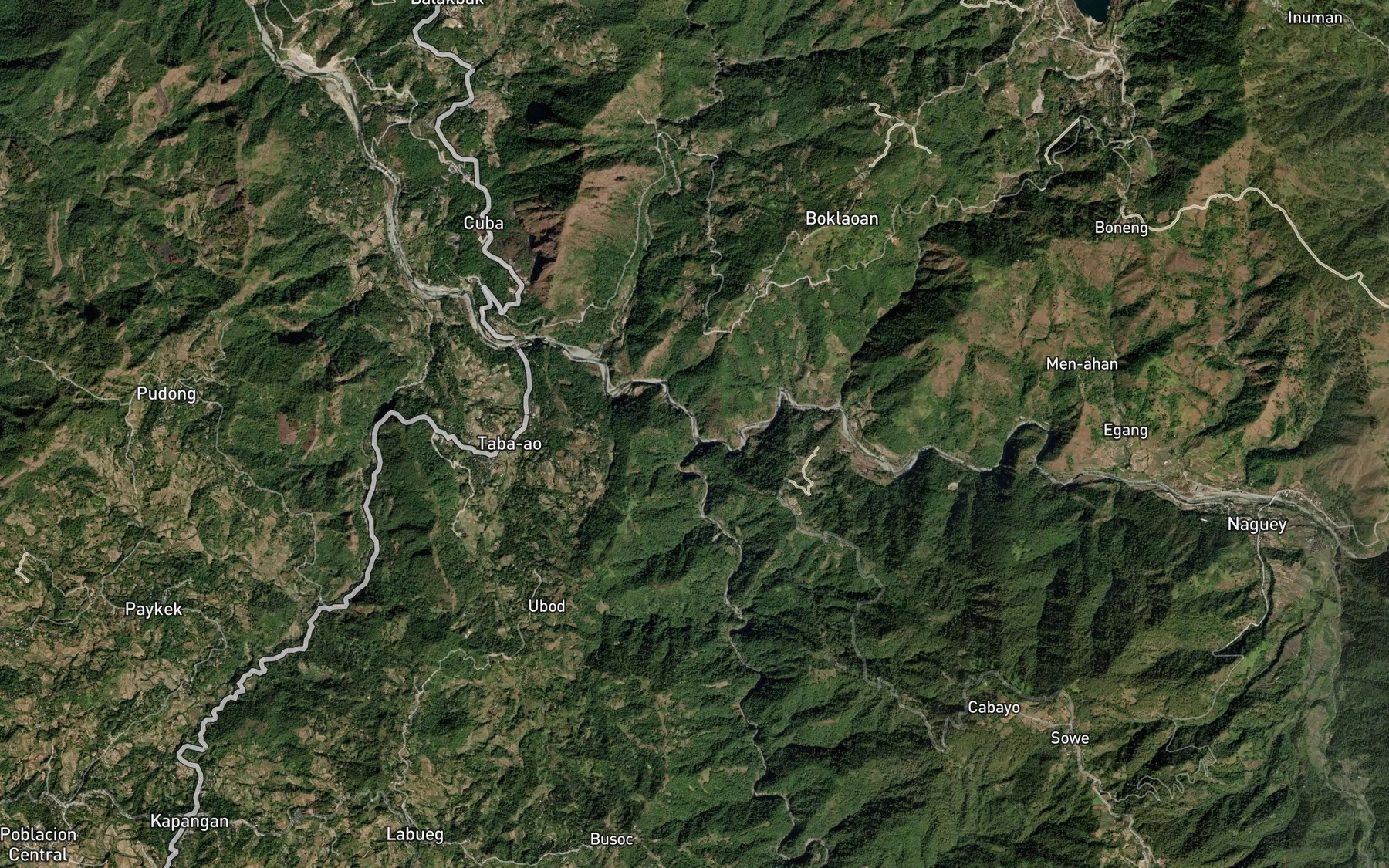 Satellite map of the Ominong River