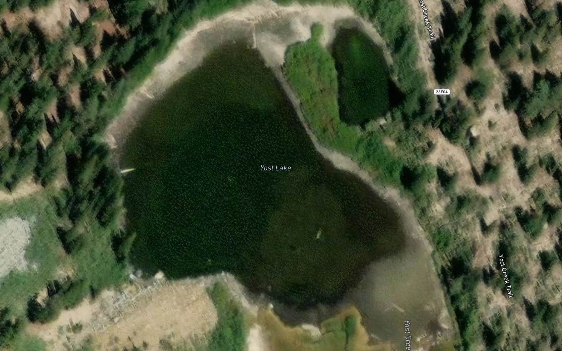 Satellite map of the Yost Lake