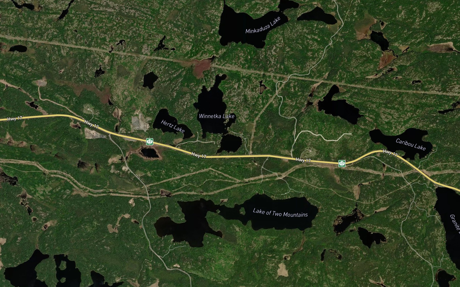 Satellite map of the Engineers Lake