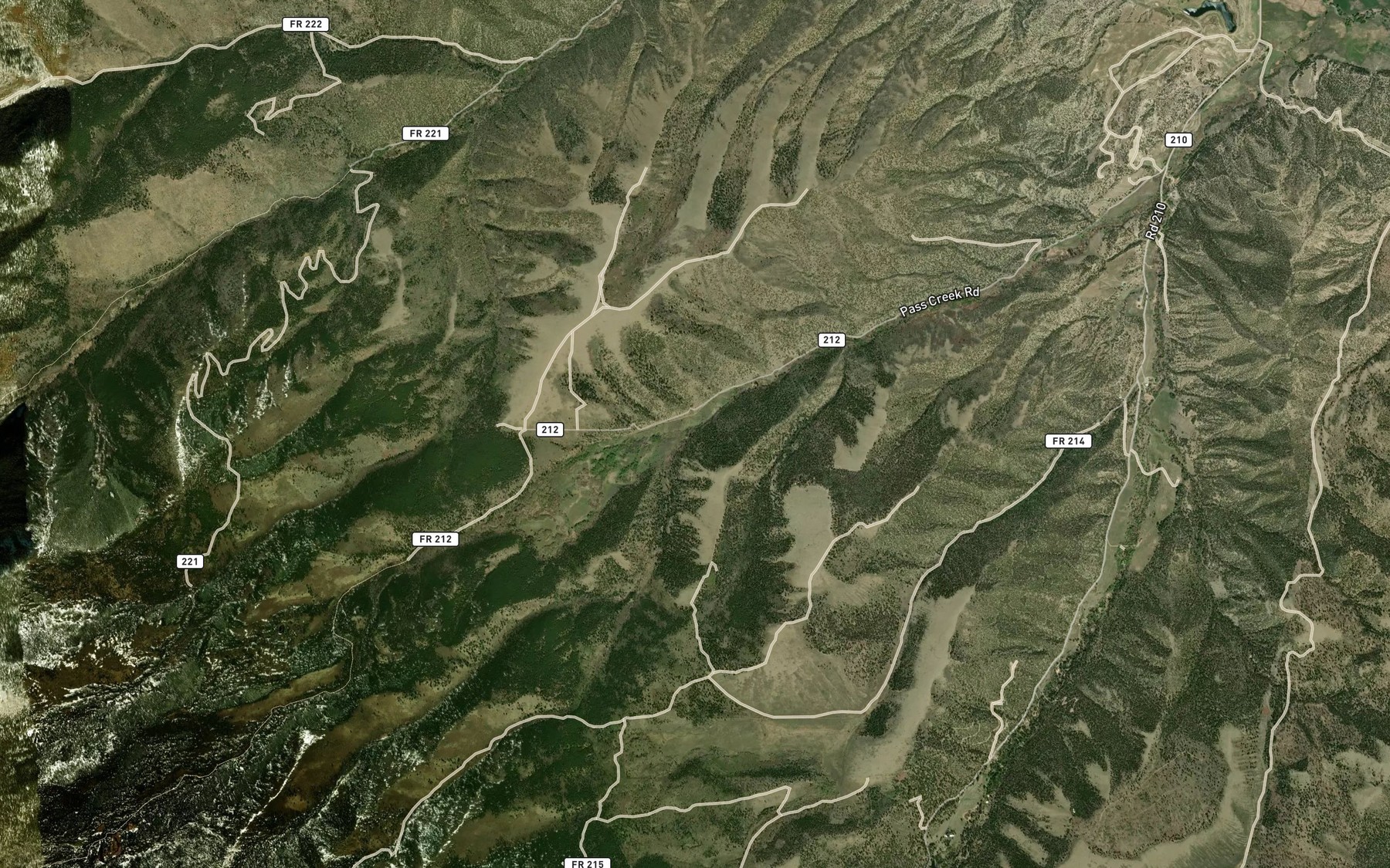 Satellite map of the Stumpy Creek