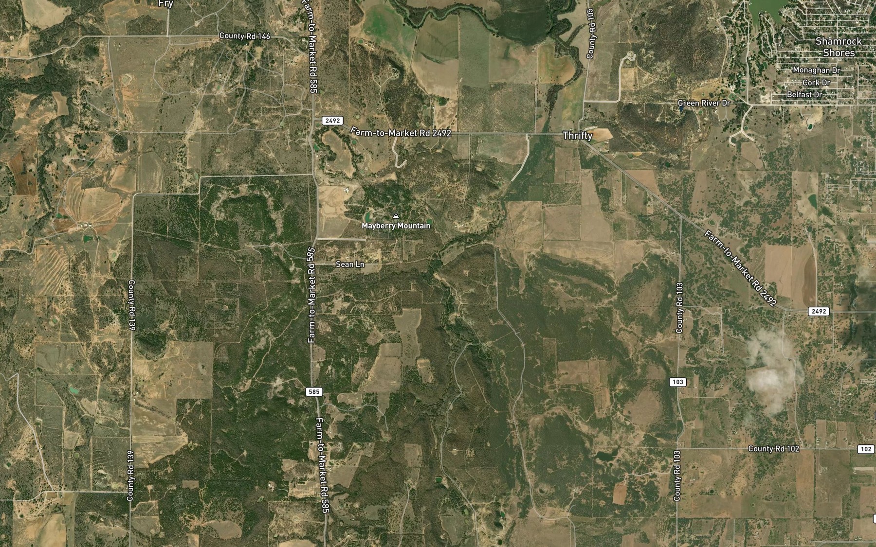 Satellite map of the East Fork Sand Creek