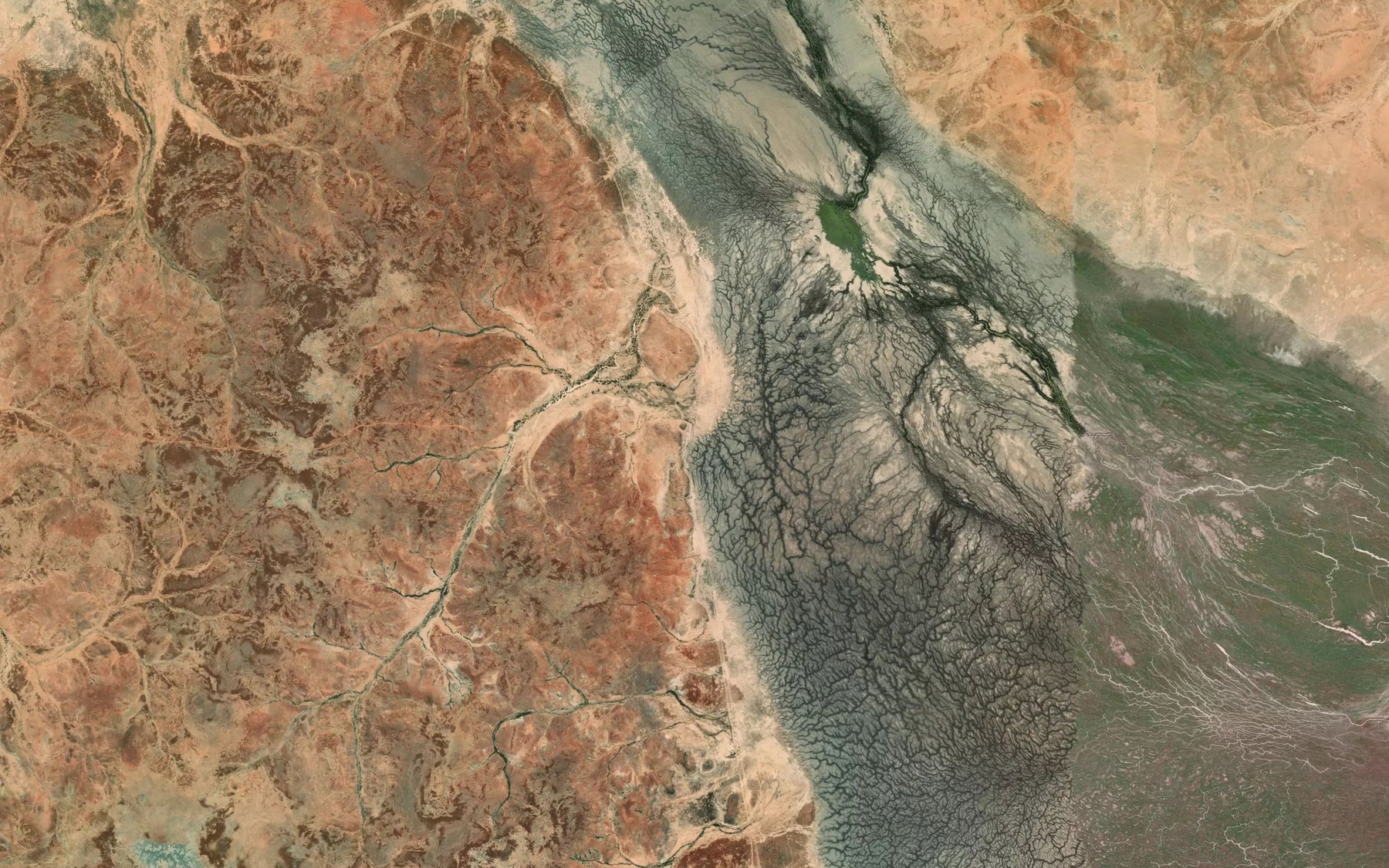 Satellite map of the Lignum Channels
