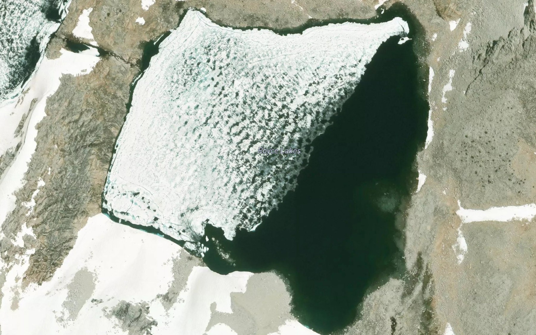 Satellite map of the Royce Lakes