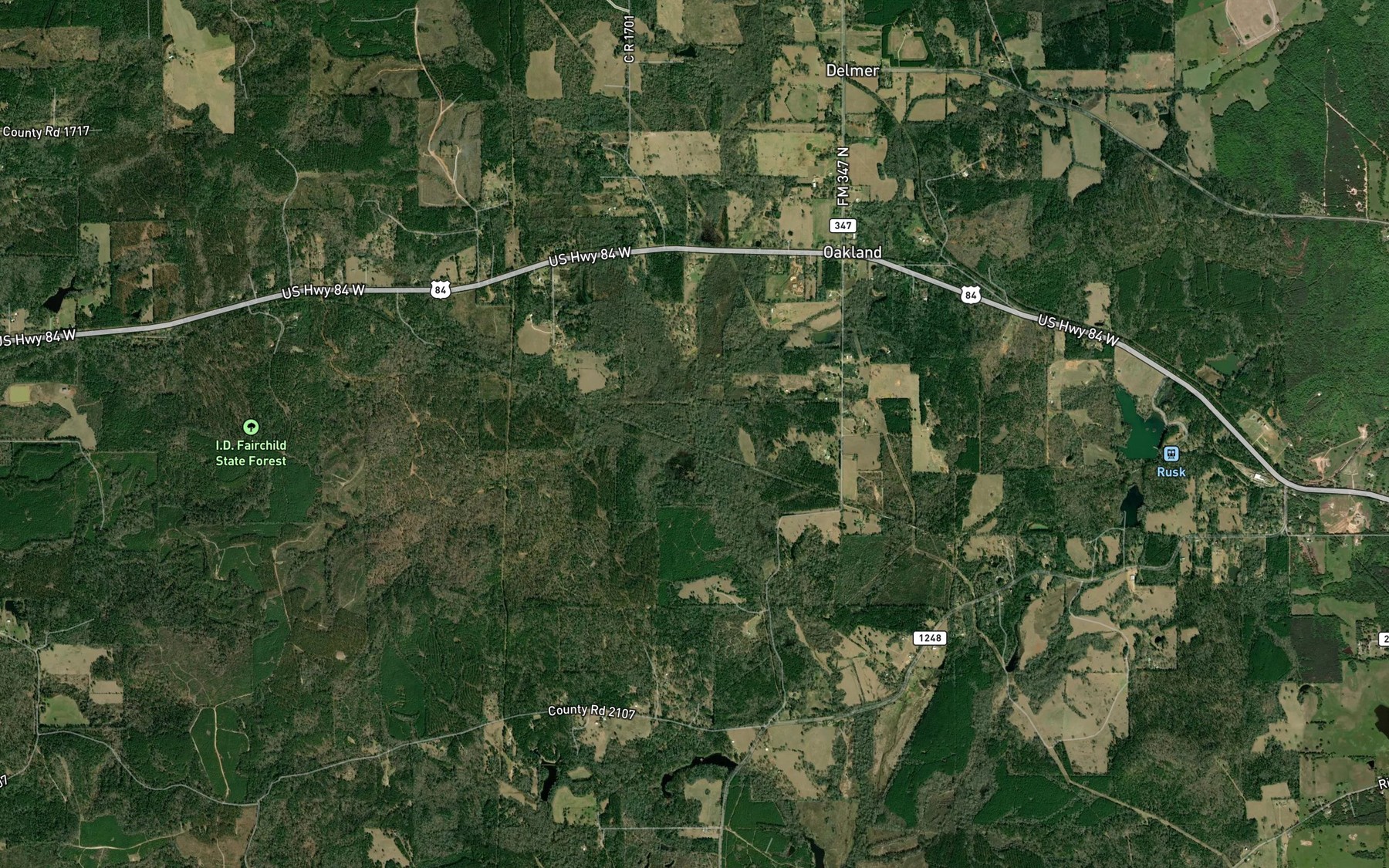 Satellite map of the Dement Creek