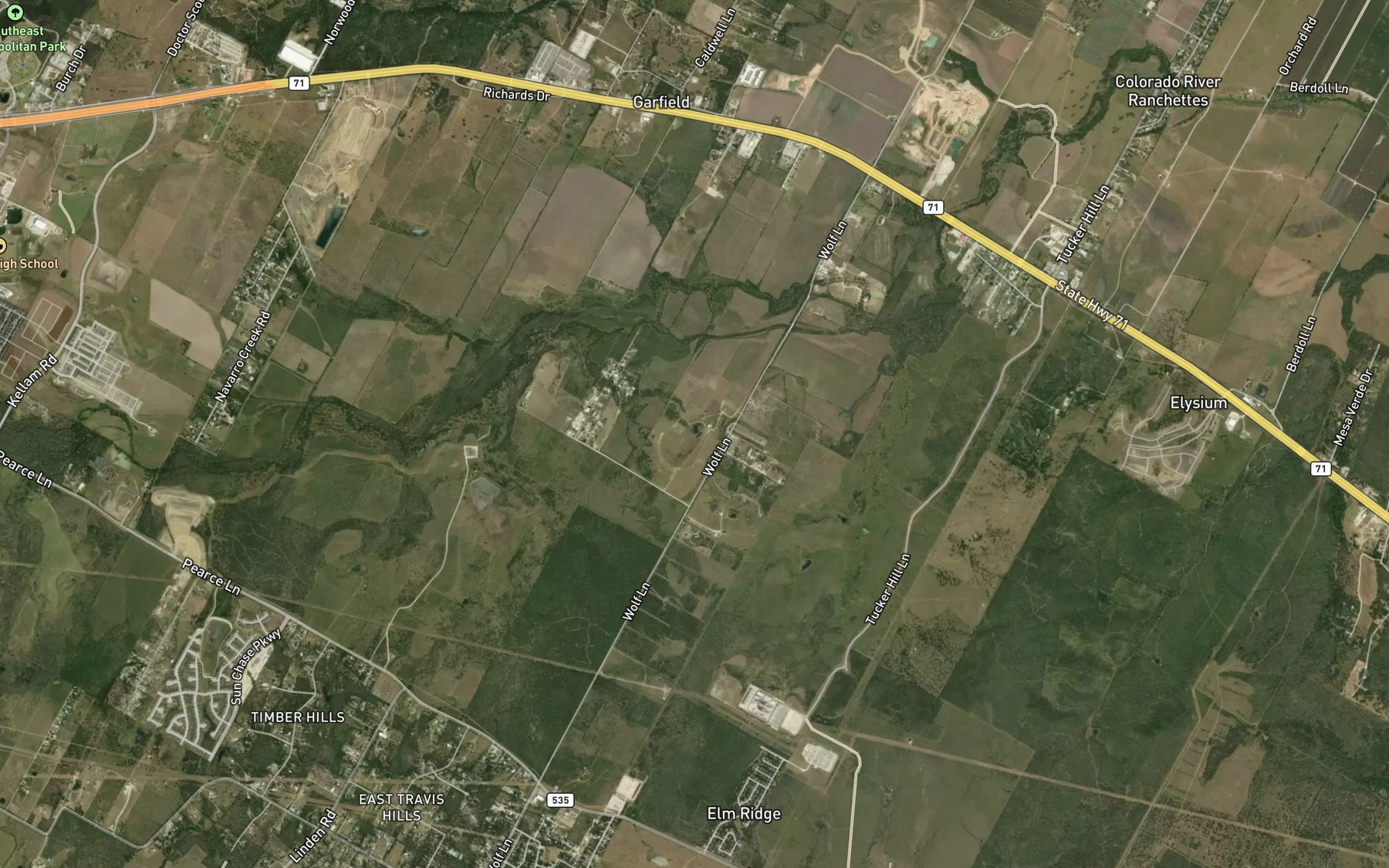 Satellite map of the Clarence Washington Farm Lake