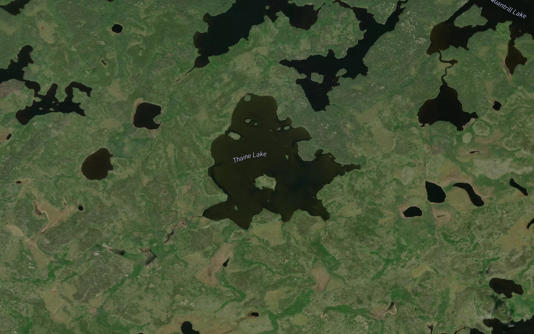 Satellite map of the Thaine Lake