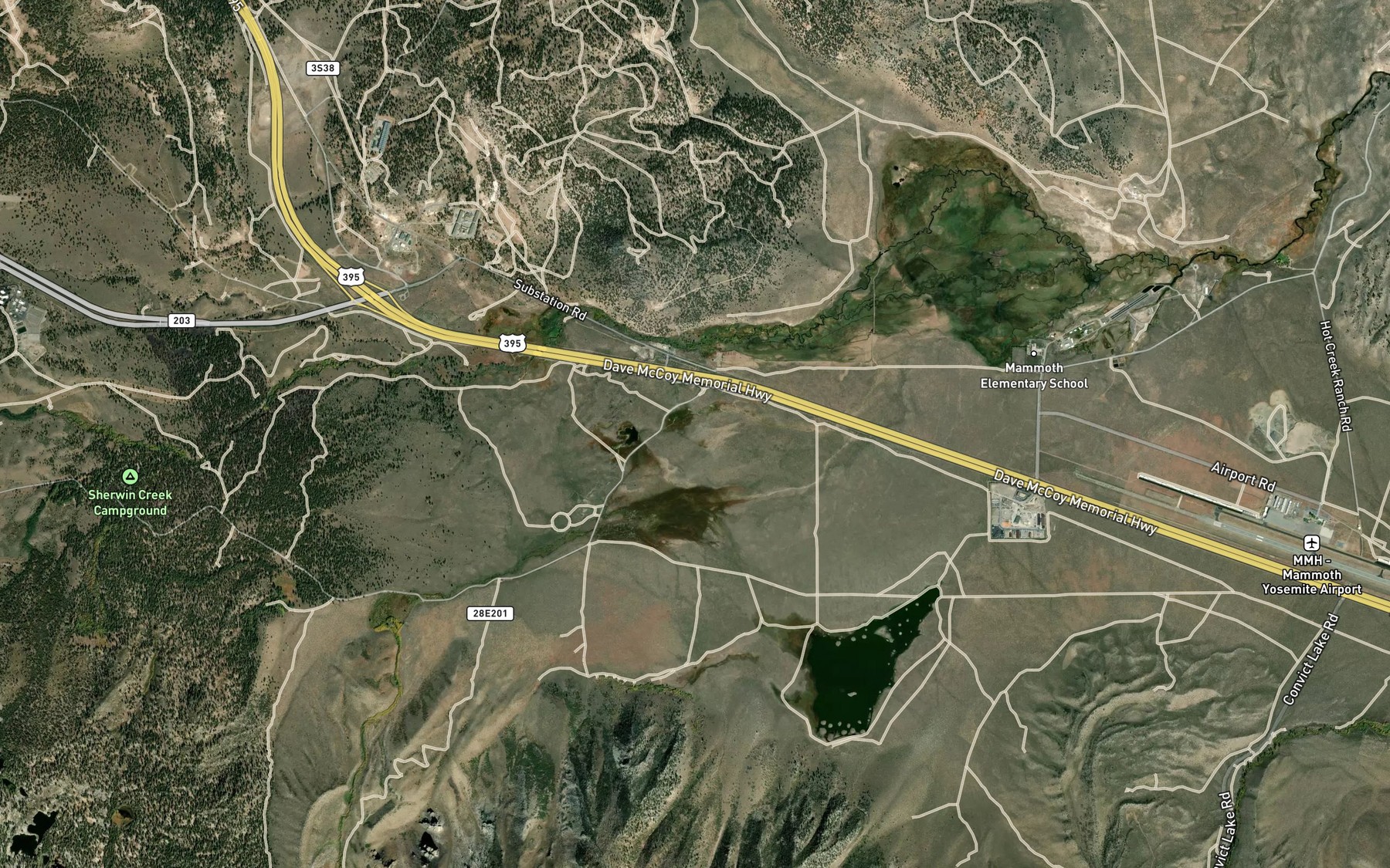 Satellite map of the Laurel Creek