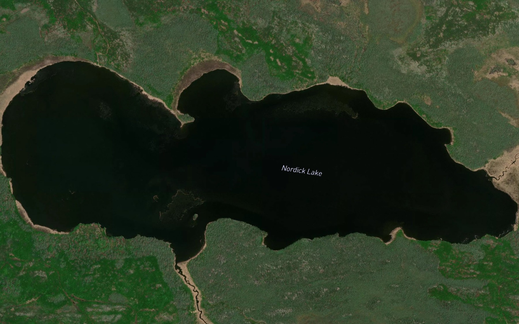 Satellite map of the Nordick Lake