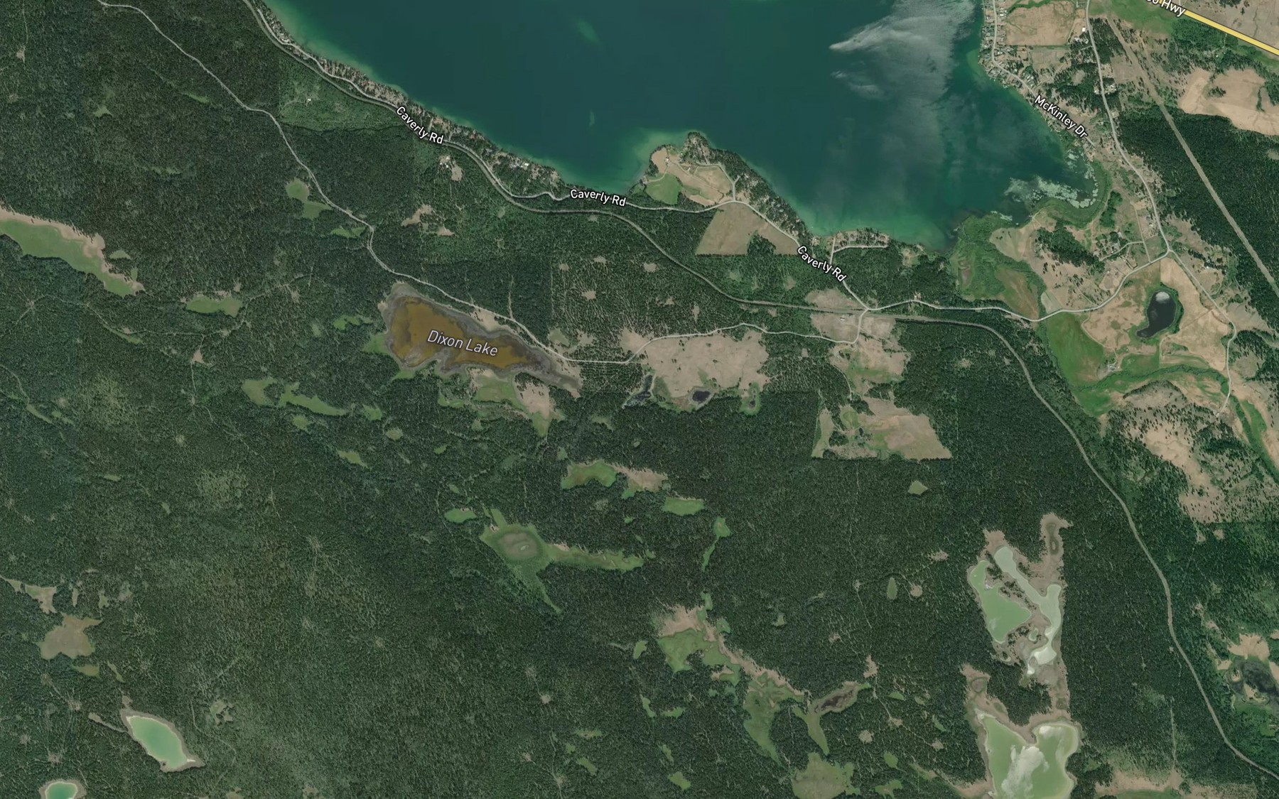 Satellite map of the Bryne Lake