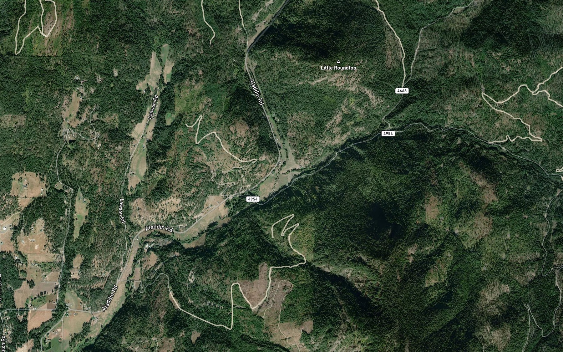 Satellite map of the North Fork Mill Creek