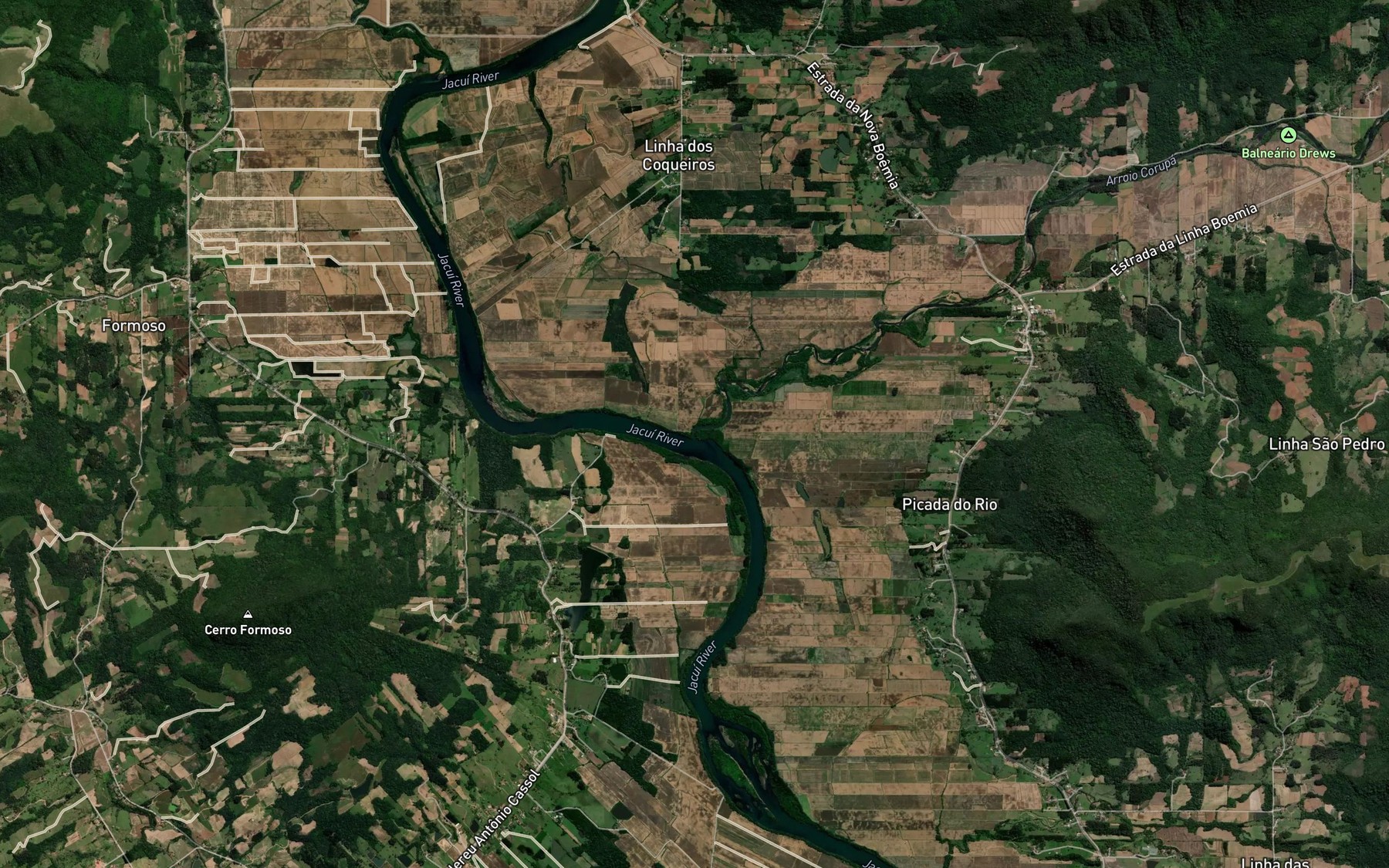 Satellite map of the Arroio Corina