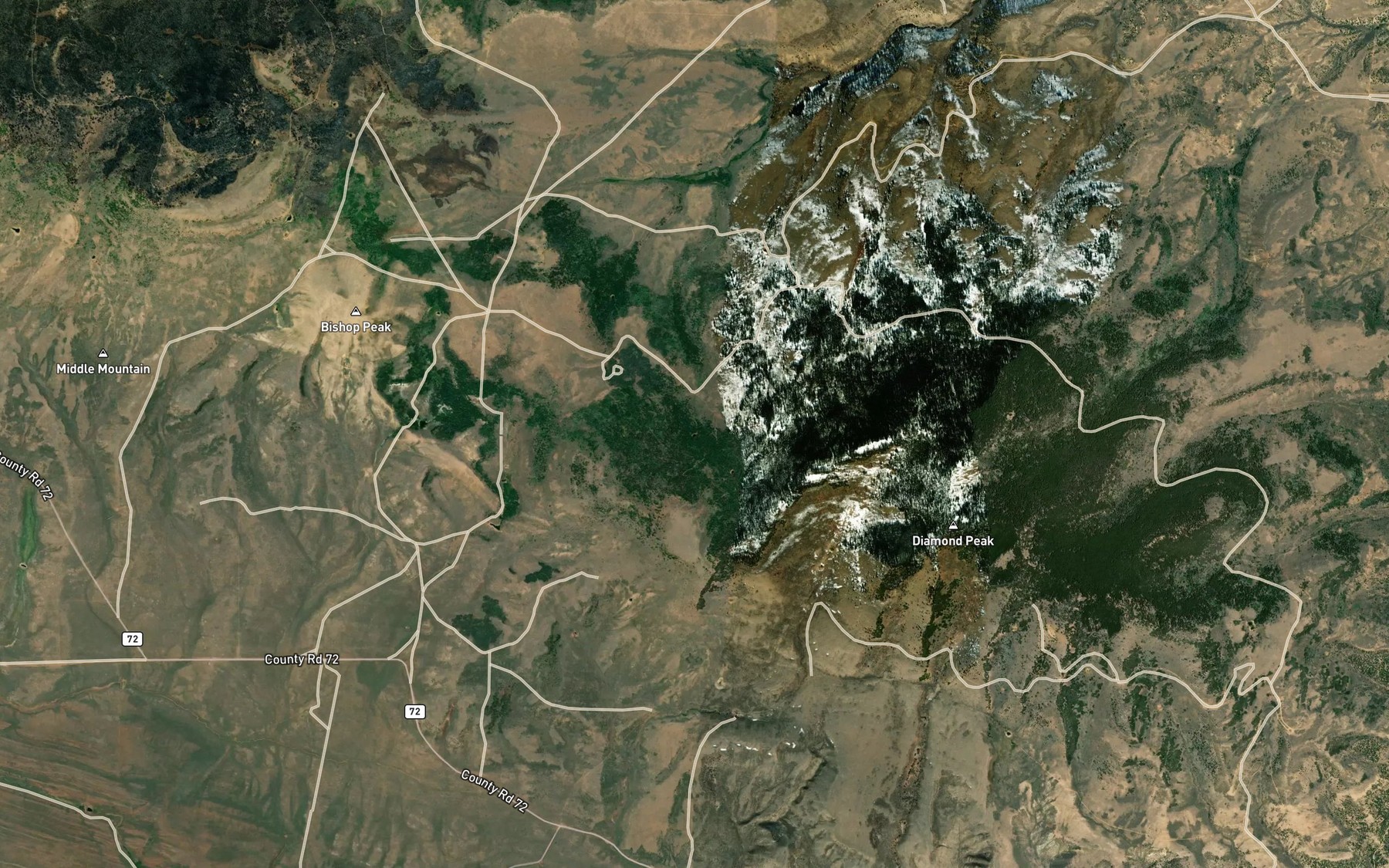 Satellite map of the Rocky Reservoir