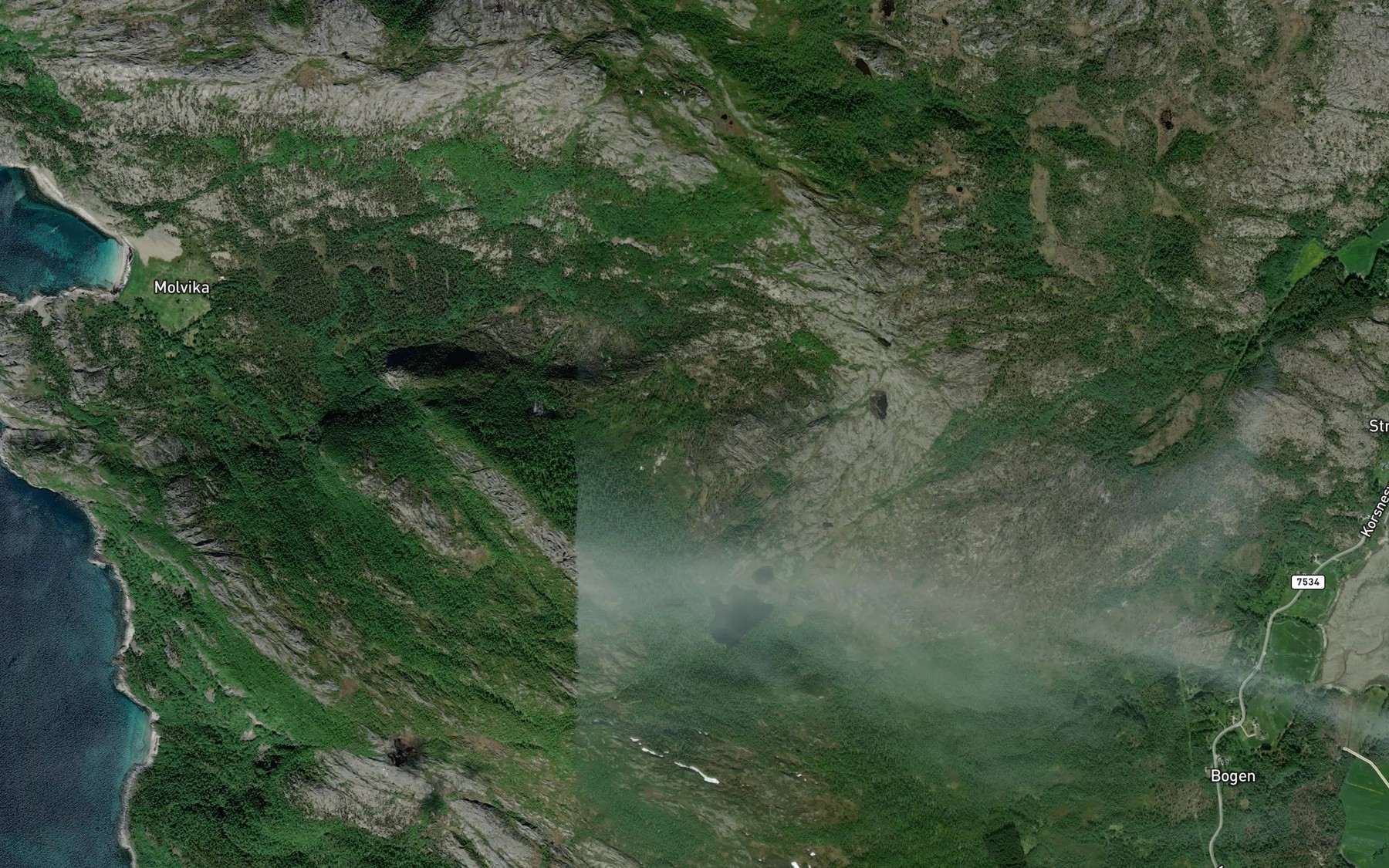 Satellite map of the Elva