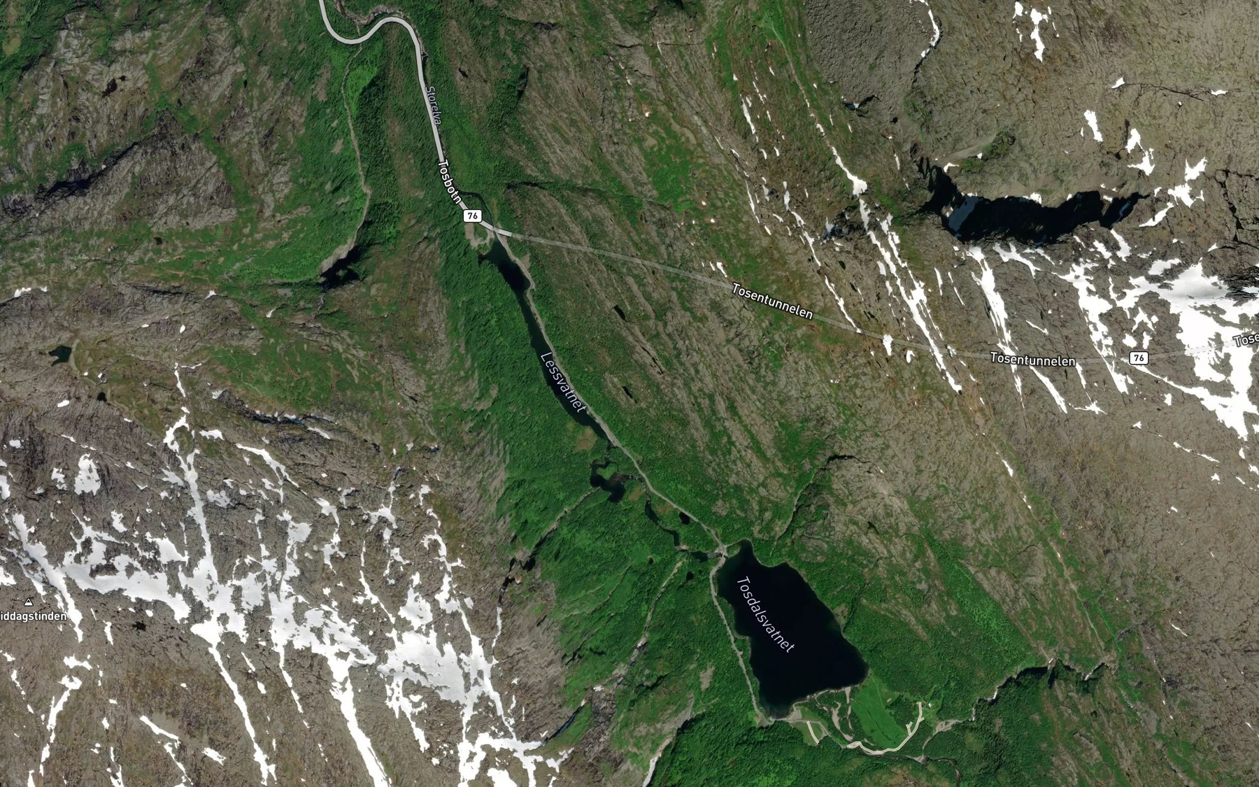 Satellite map of the Sautjorna