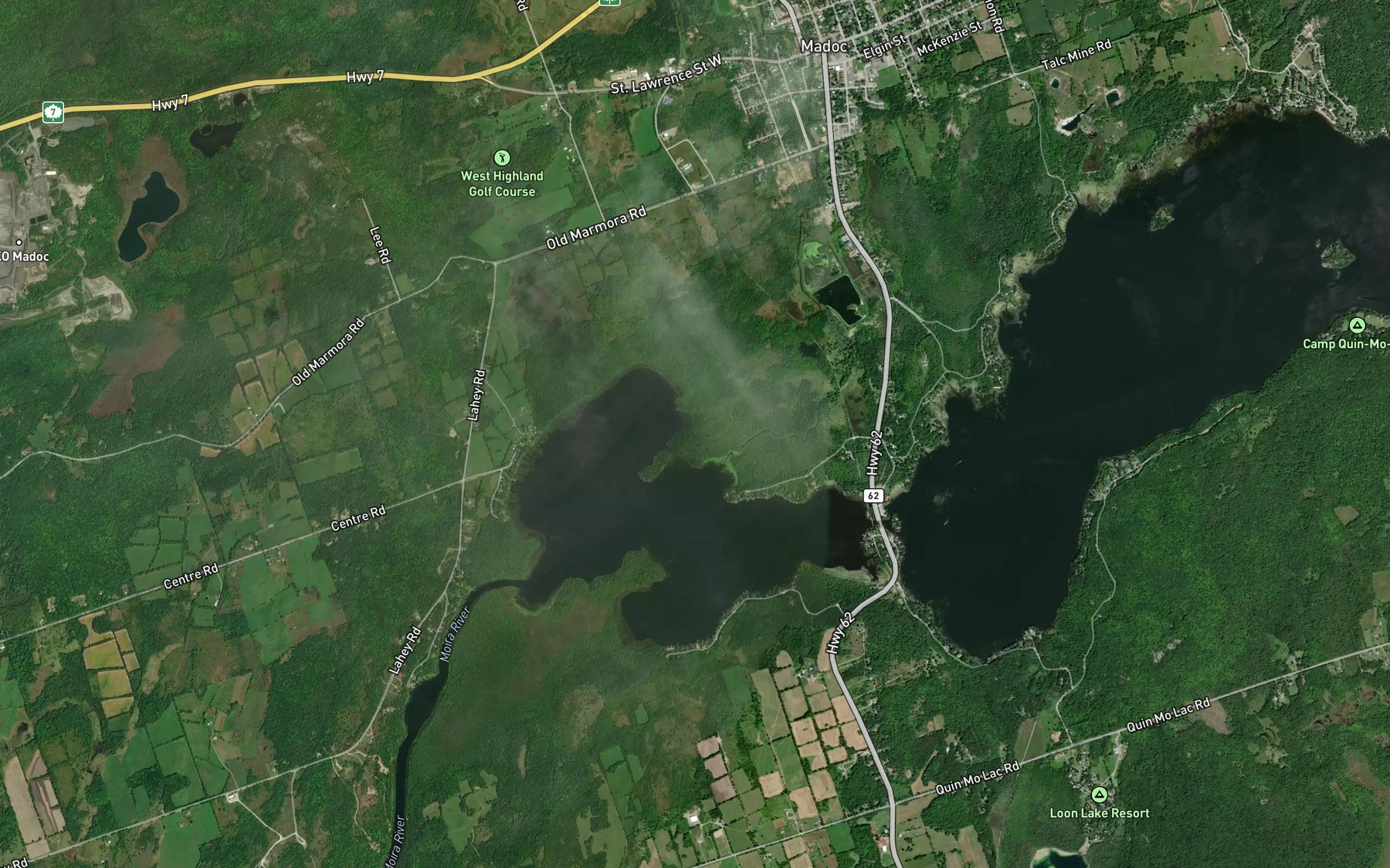 Satellite map of the Madoc Creek