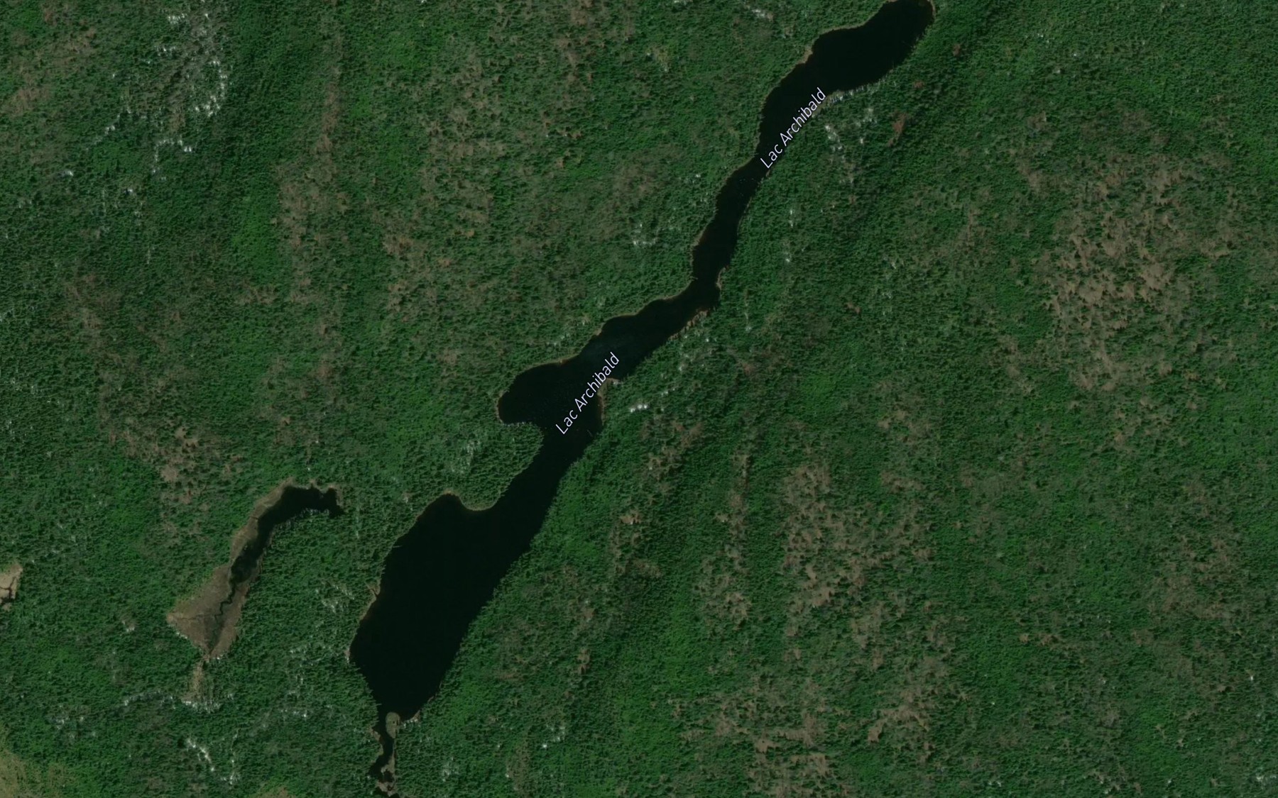 Satellite map of the Lac Archibald