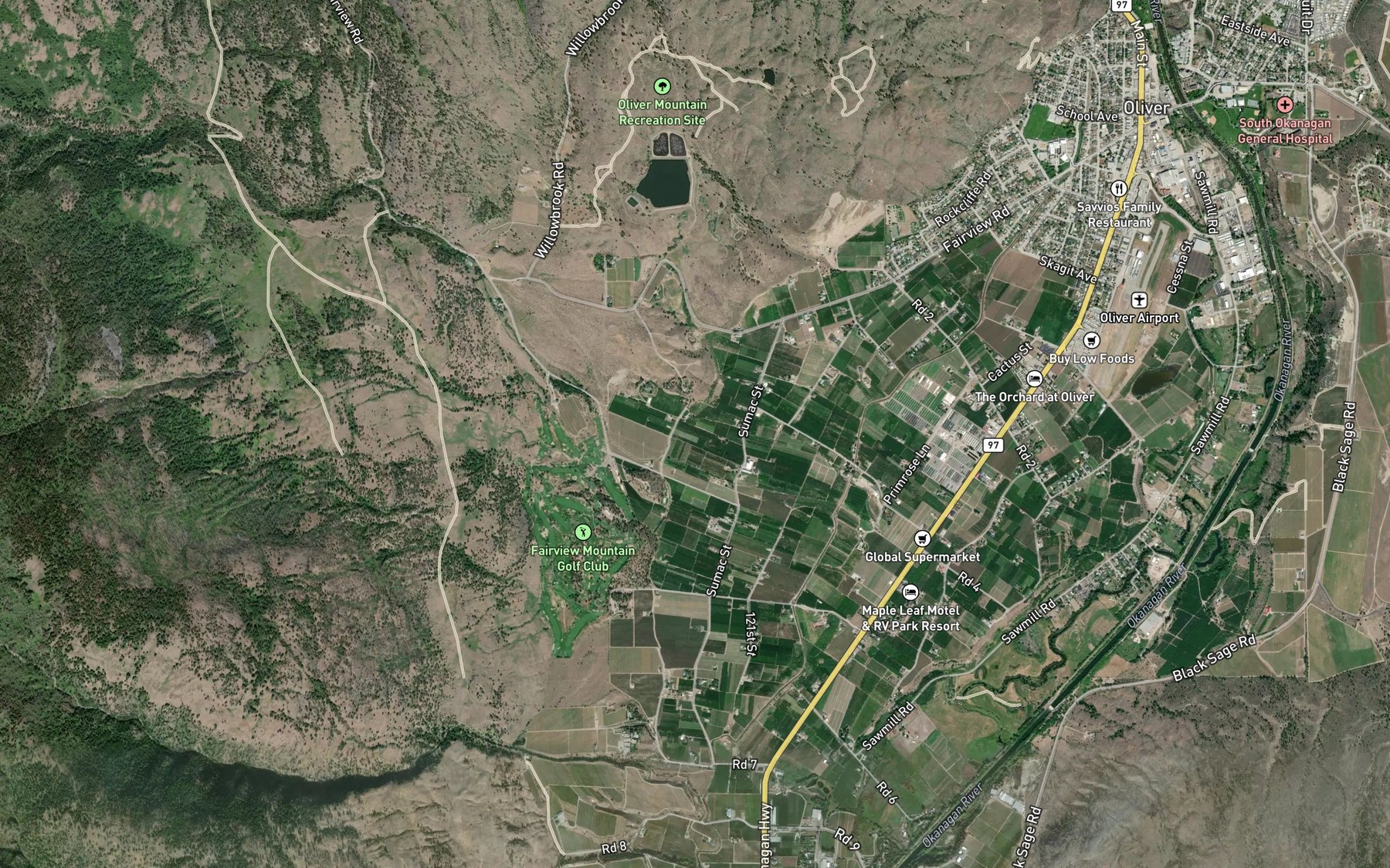 Satellite map of the Togo Creek