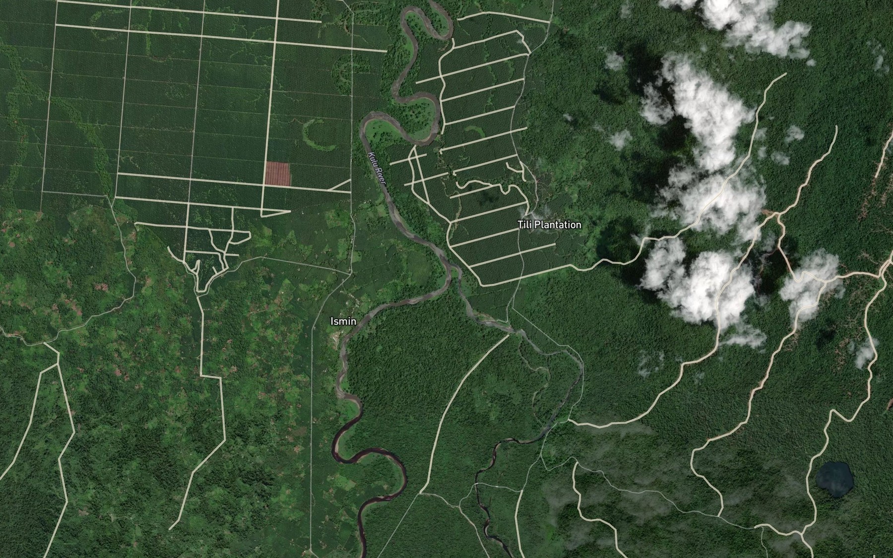 Satellite map of the Daluavu River