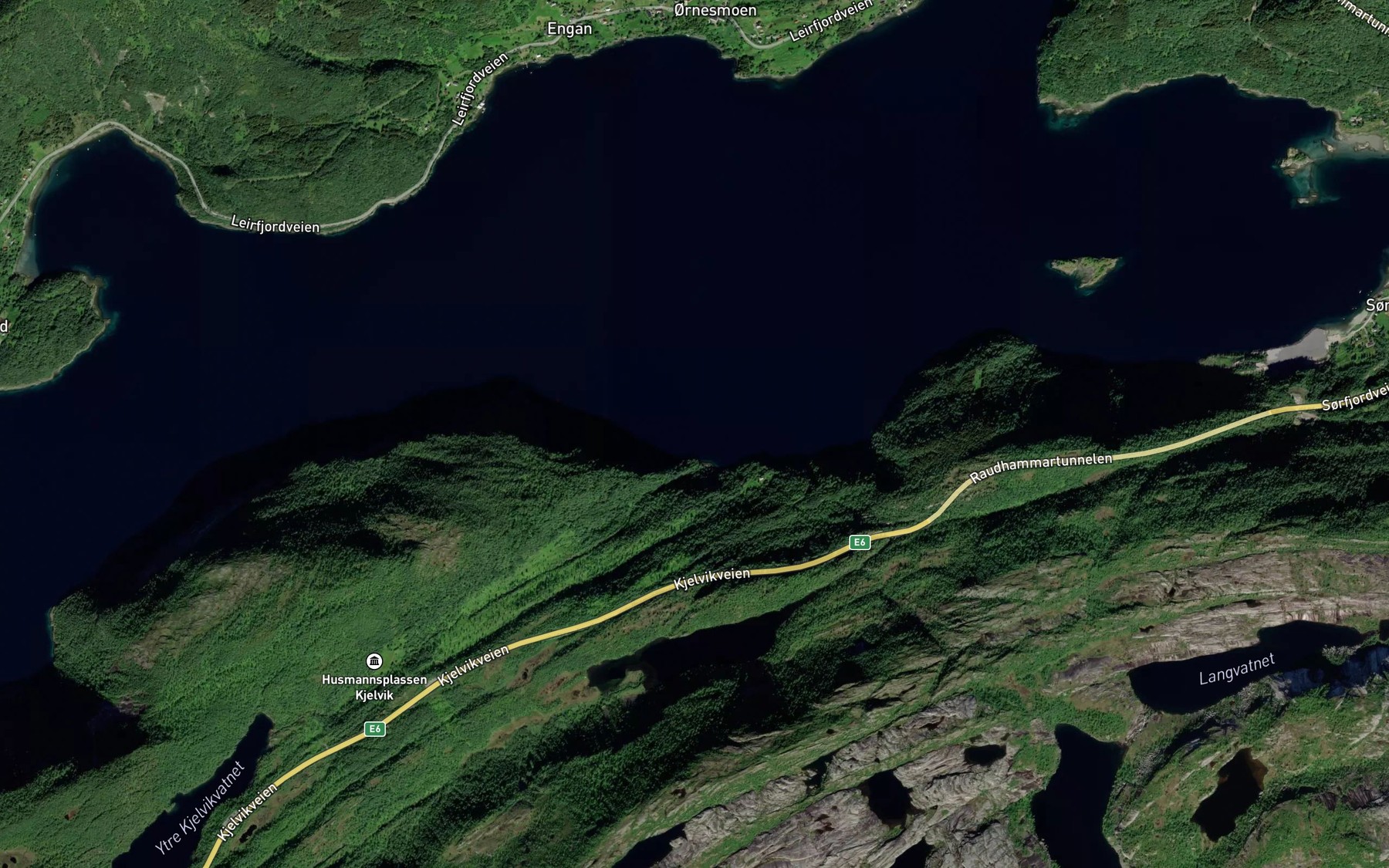 Satellite map of the Kjelvika