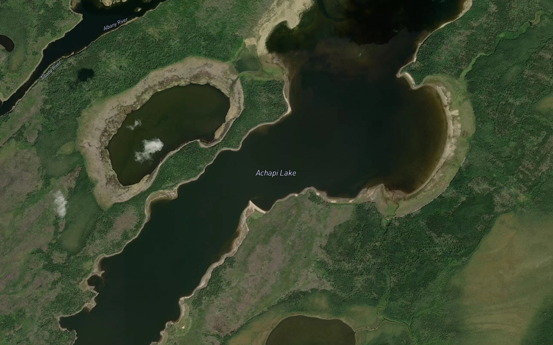 Satellite map of the Achapi Lake