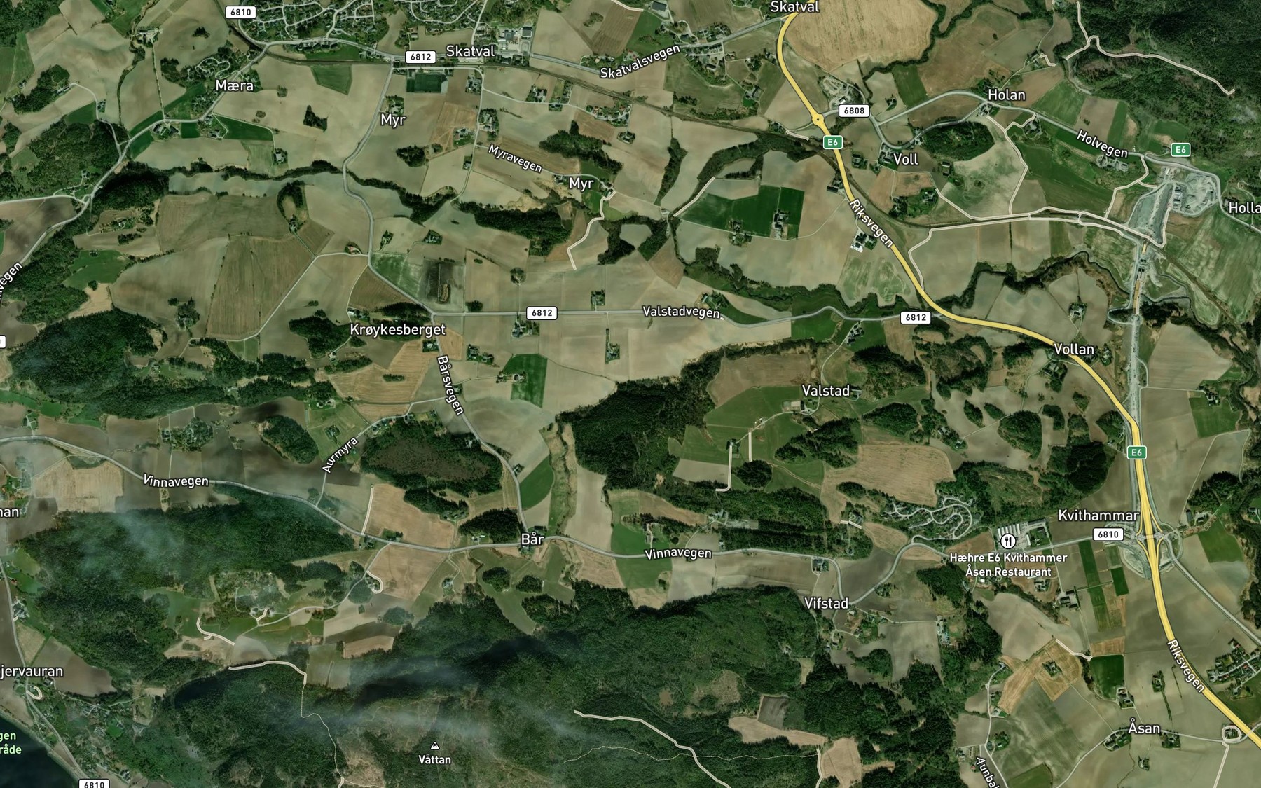 Satellite map of the Holdsaunbekken