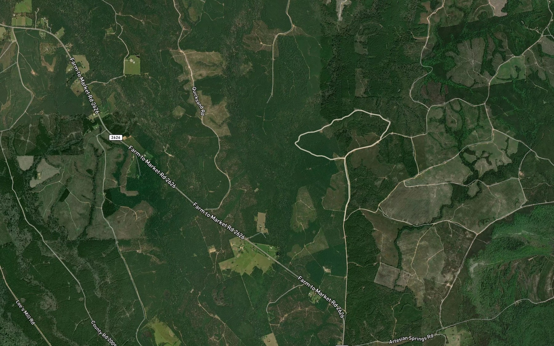 Satellite map of the Underwood Creek