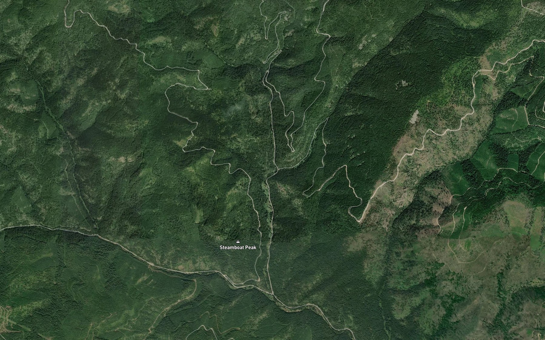 Satellite map of the Little East Fork Steamboat Creek