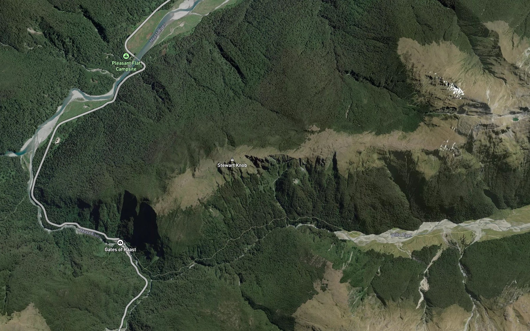 Satellite map of the Slip Creek