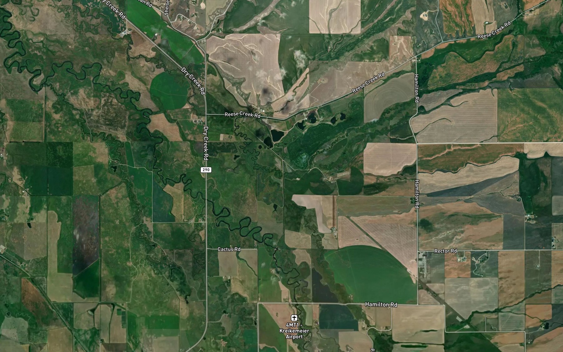 Satellite map of the Reese Creek