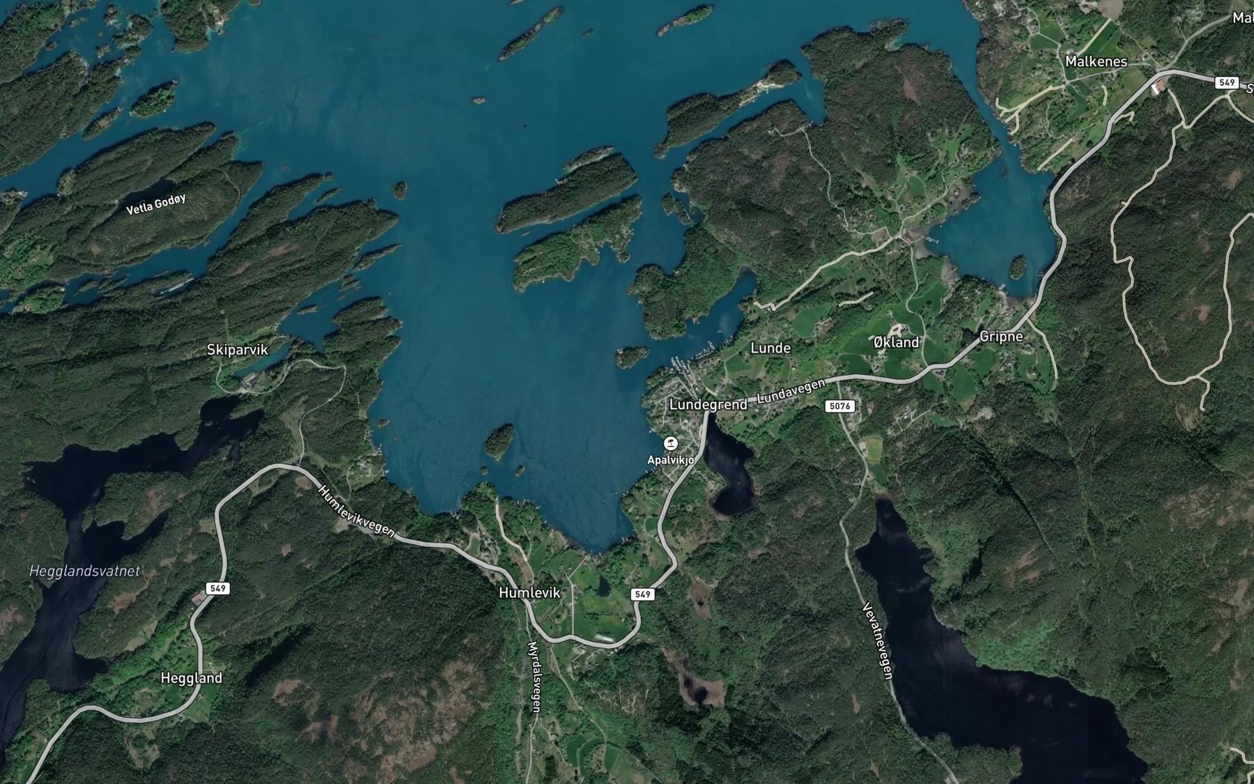 Satellite map of the Gitlevika