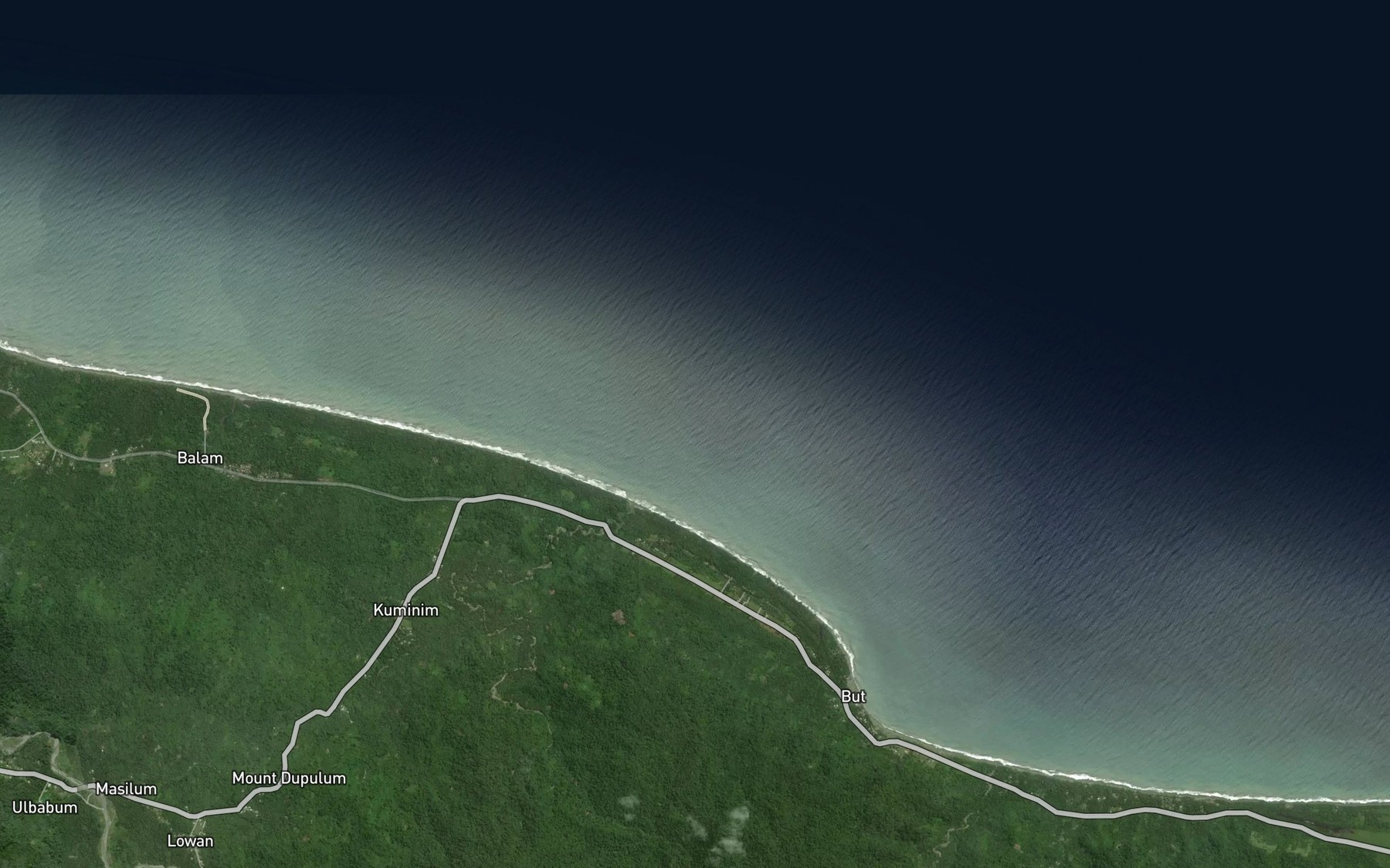 Satellite map of the Manib Creek