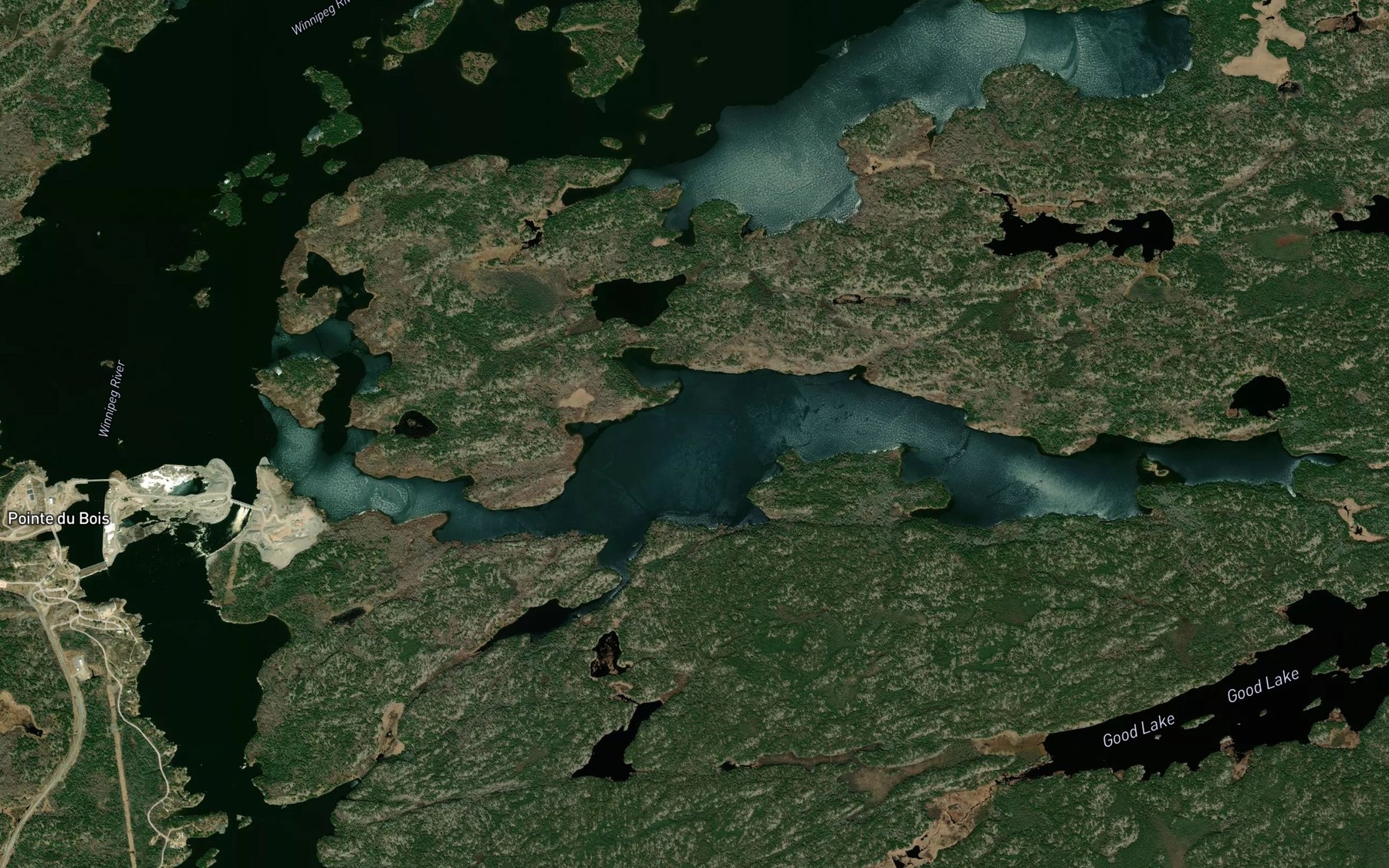 Satellite map of the Blind Bay