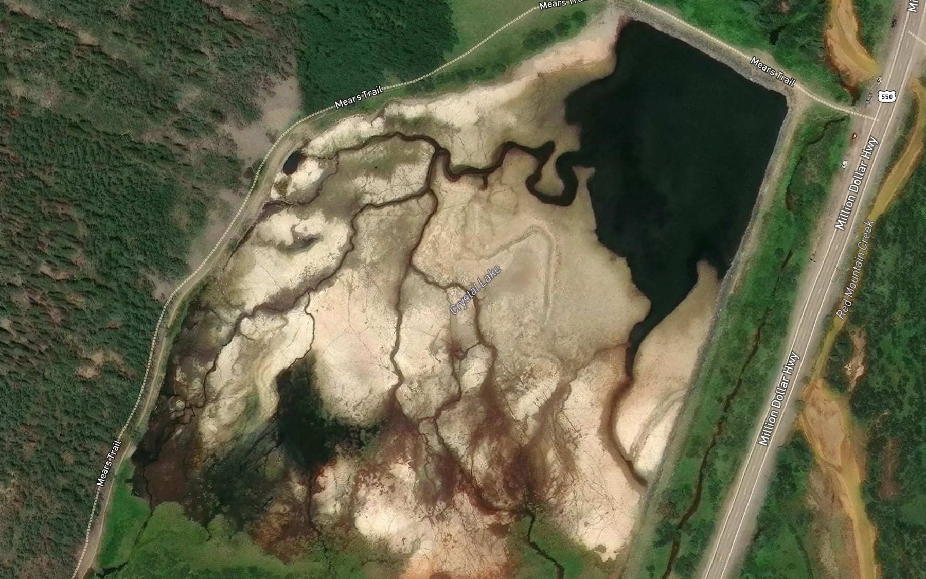 Satellite map of the Crystal Lake
