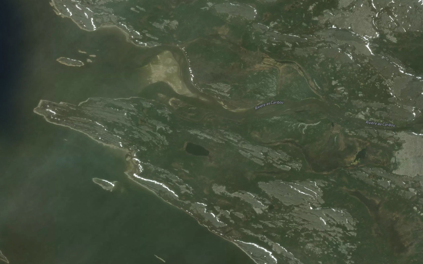 Satellite map of the Riviere au Caribou