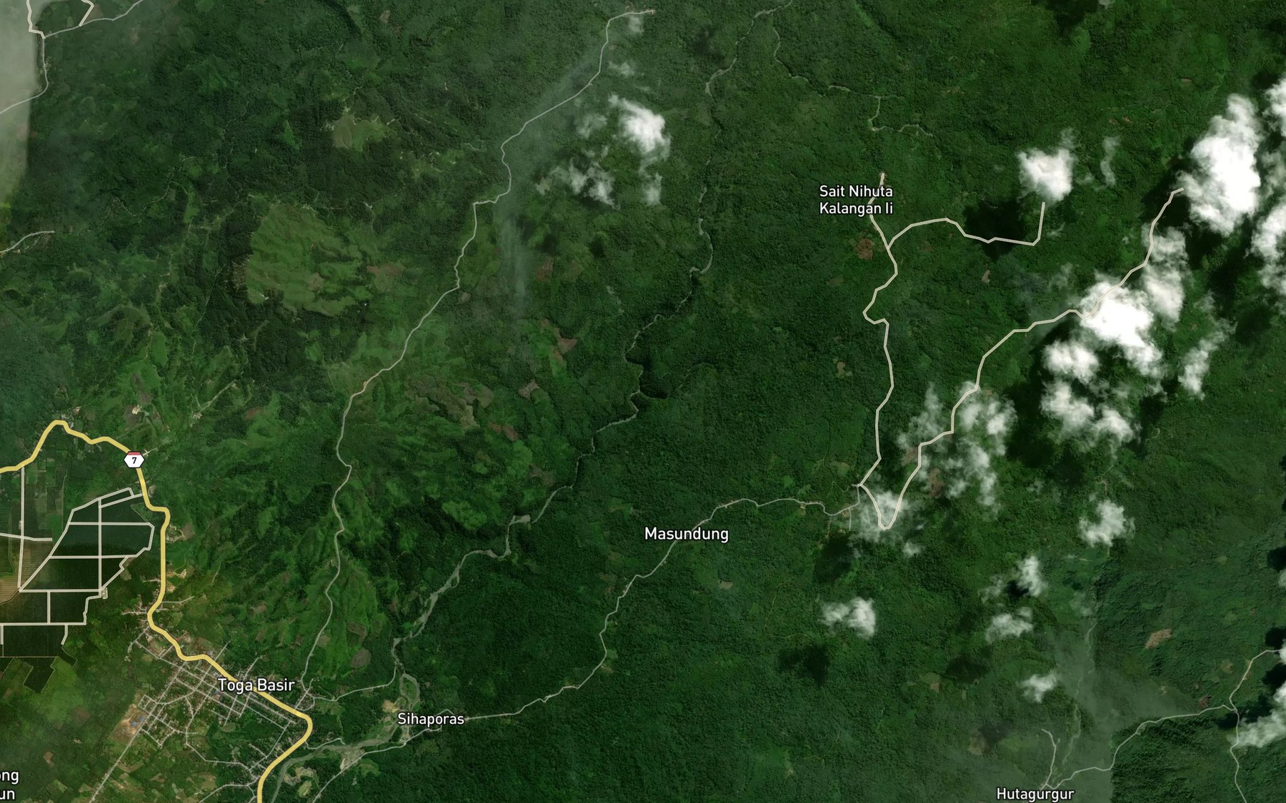Satellite map of the Aek Angkola