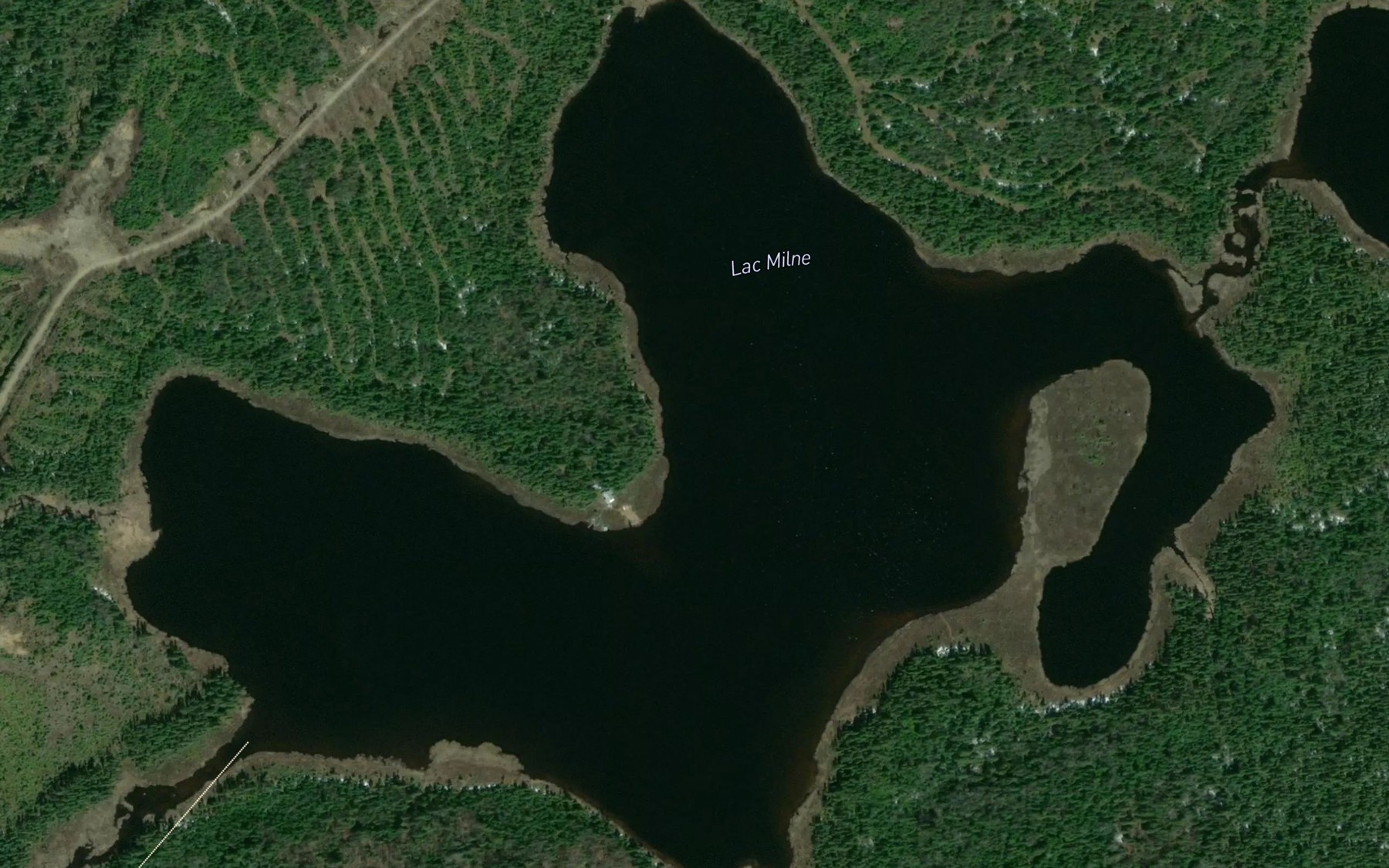 Satellite map of the Lac Milne