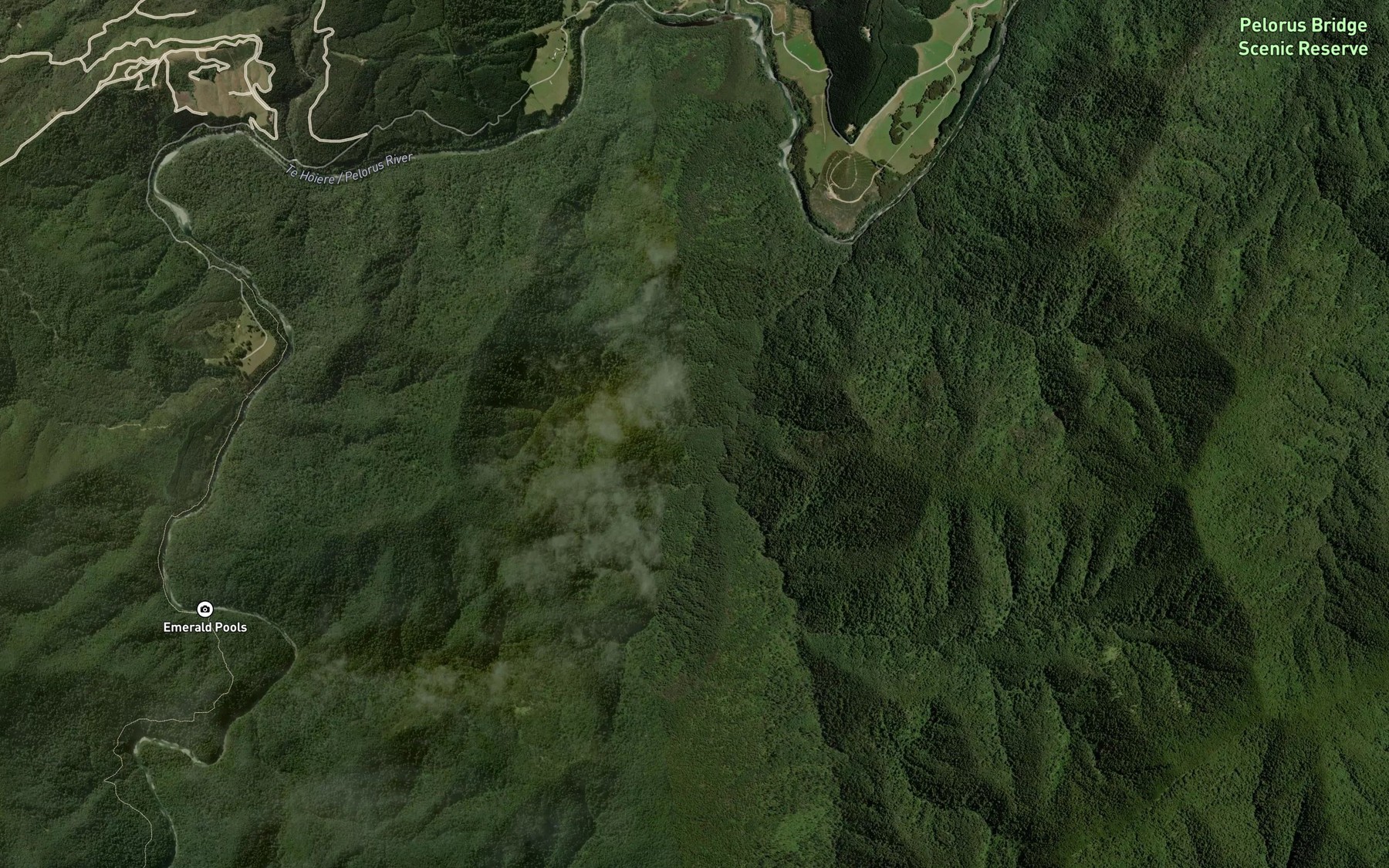 Satellite map of the Rainy River