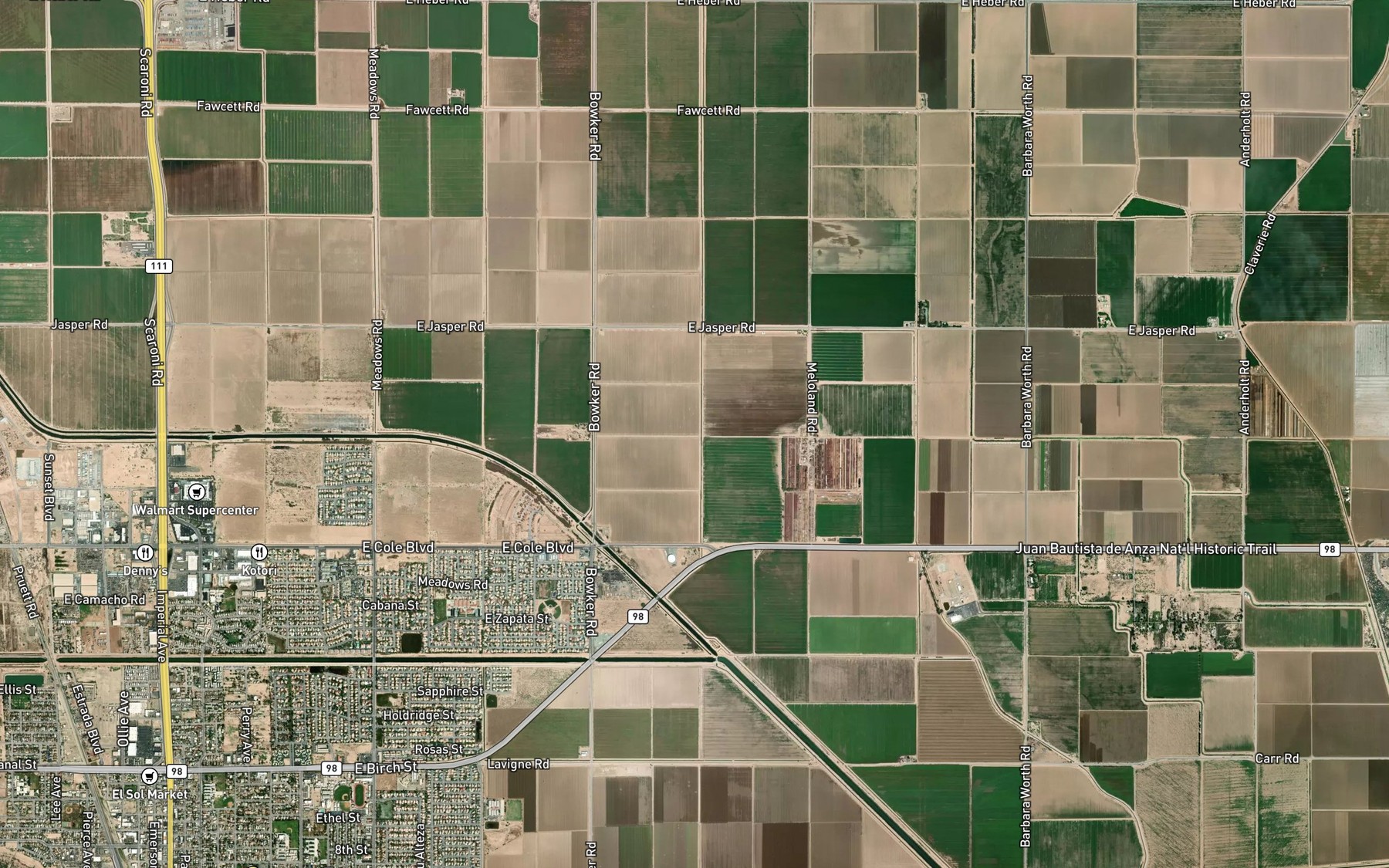 Satellite map of the Central Drain Three E