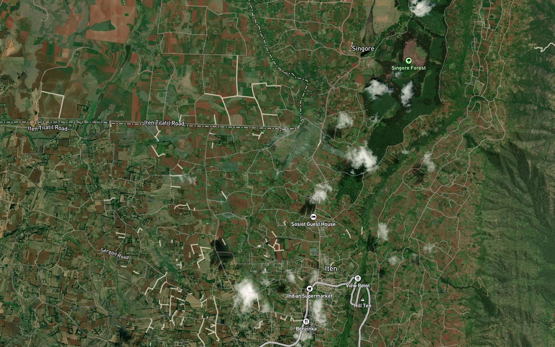 Satellite map of the Kamukio Dam
