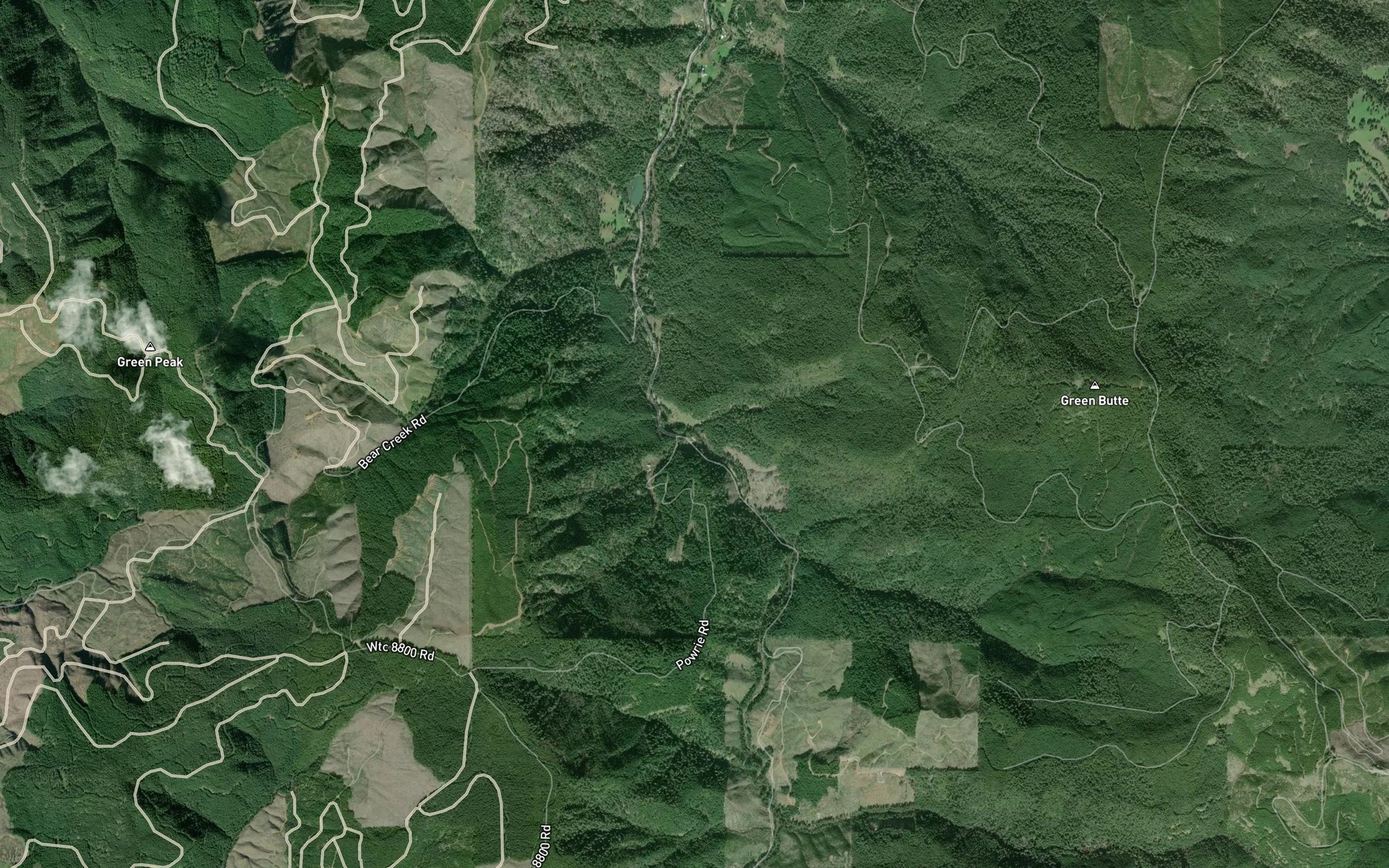 Satellite map of the Rock Creek