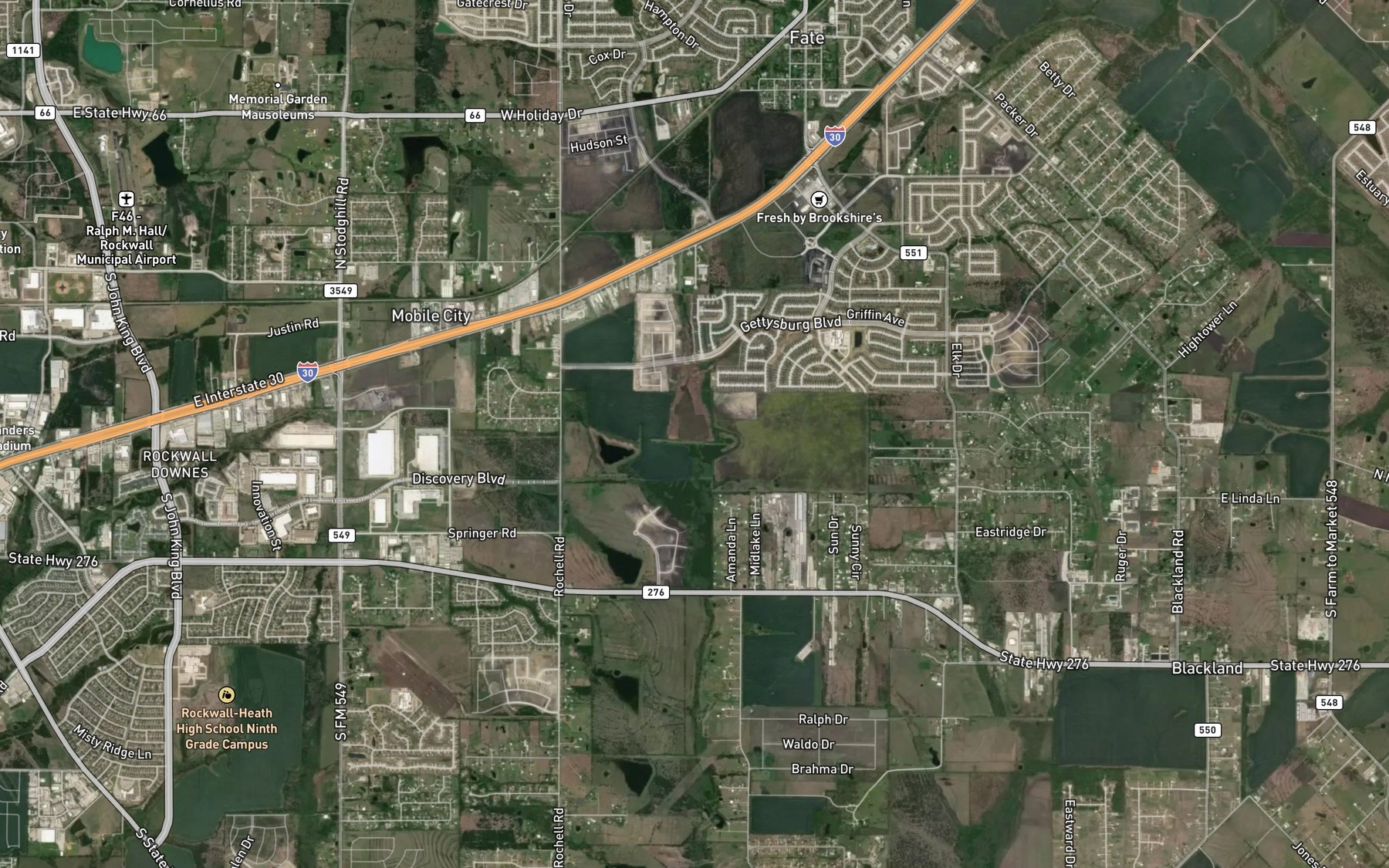 Satellite map of the Soil Conservation Service Site 1a Reservoir