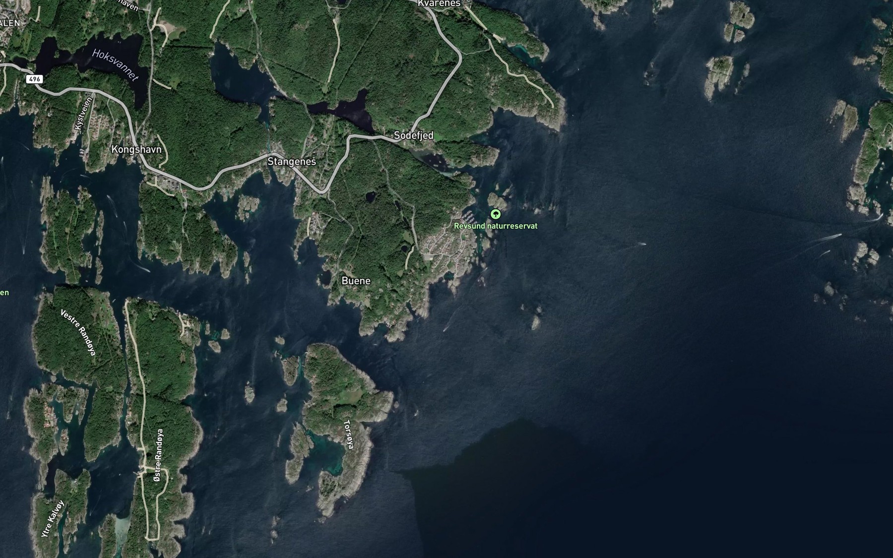 Satellite map of the Plassevagen