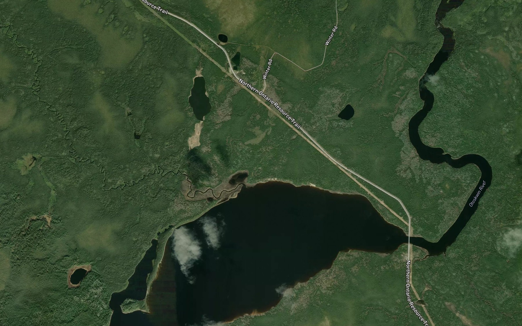 Satellite map of the Lysander Creek
