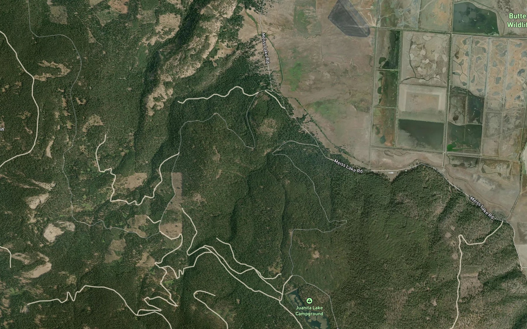Satellite map of the Seikel Creek