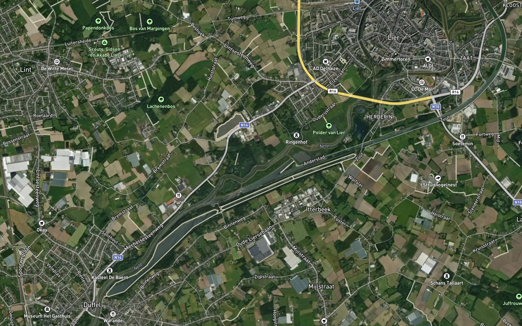 Satellite map of the Lachenenbeek
