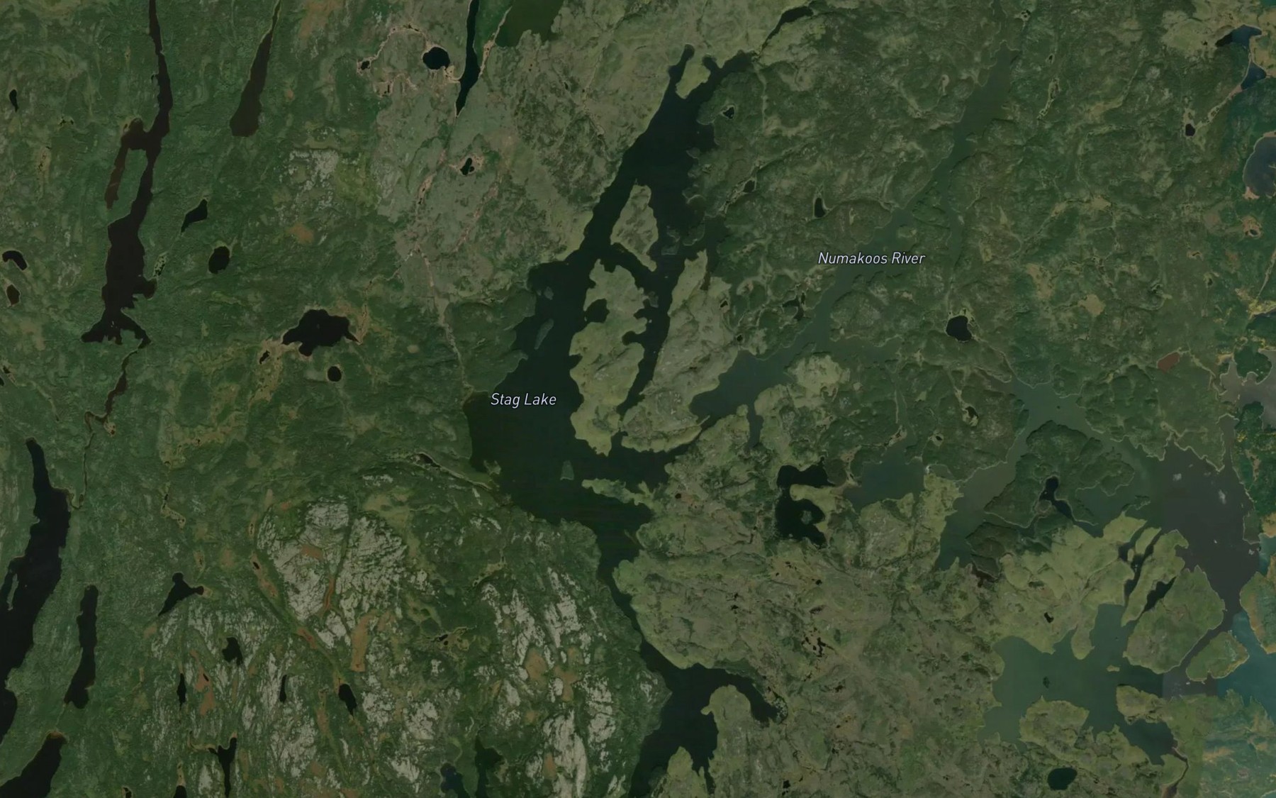 Satellite map of the Stag Lake